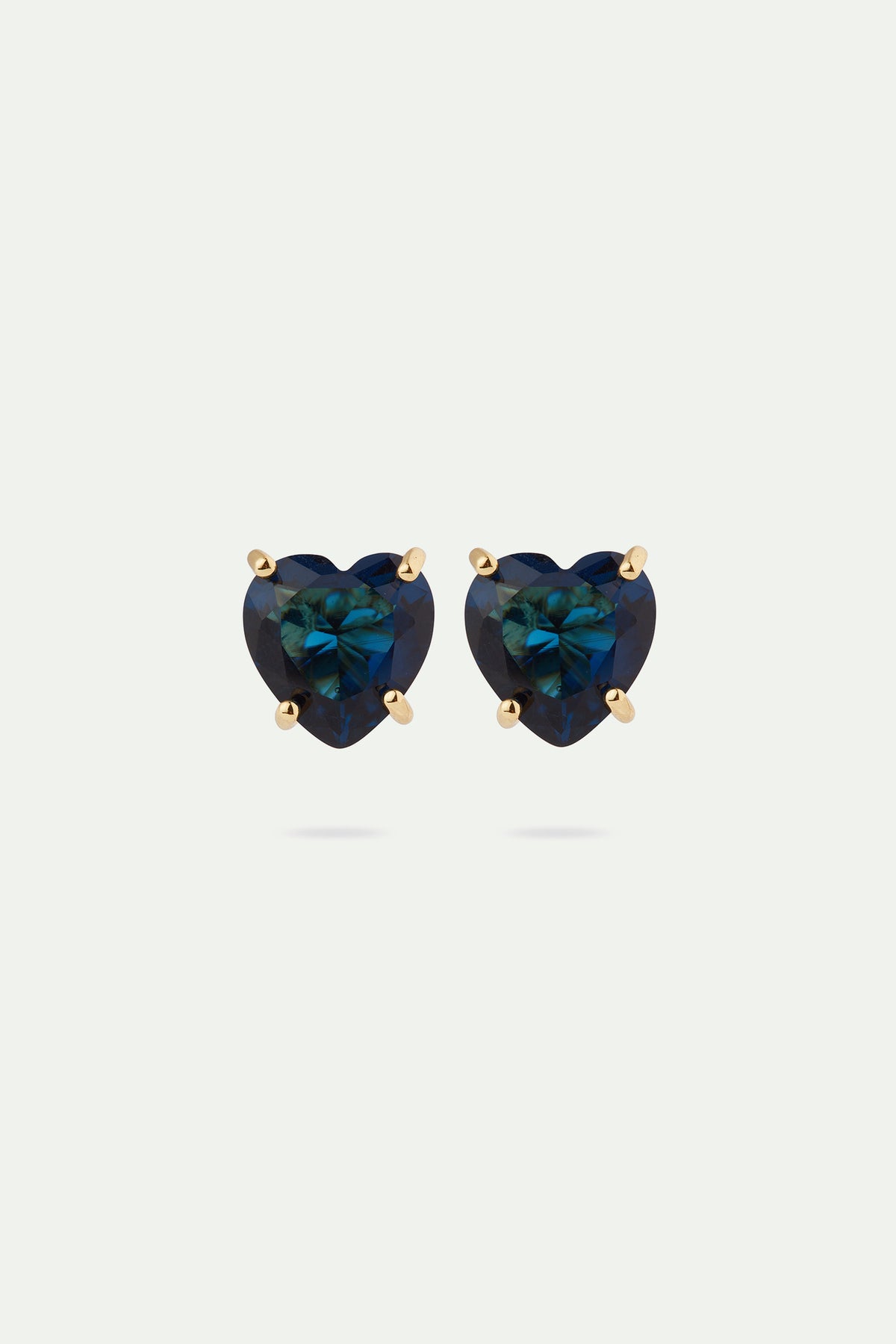 Pendientes bolitas piedra corazón La Diamantine Azul Océano