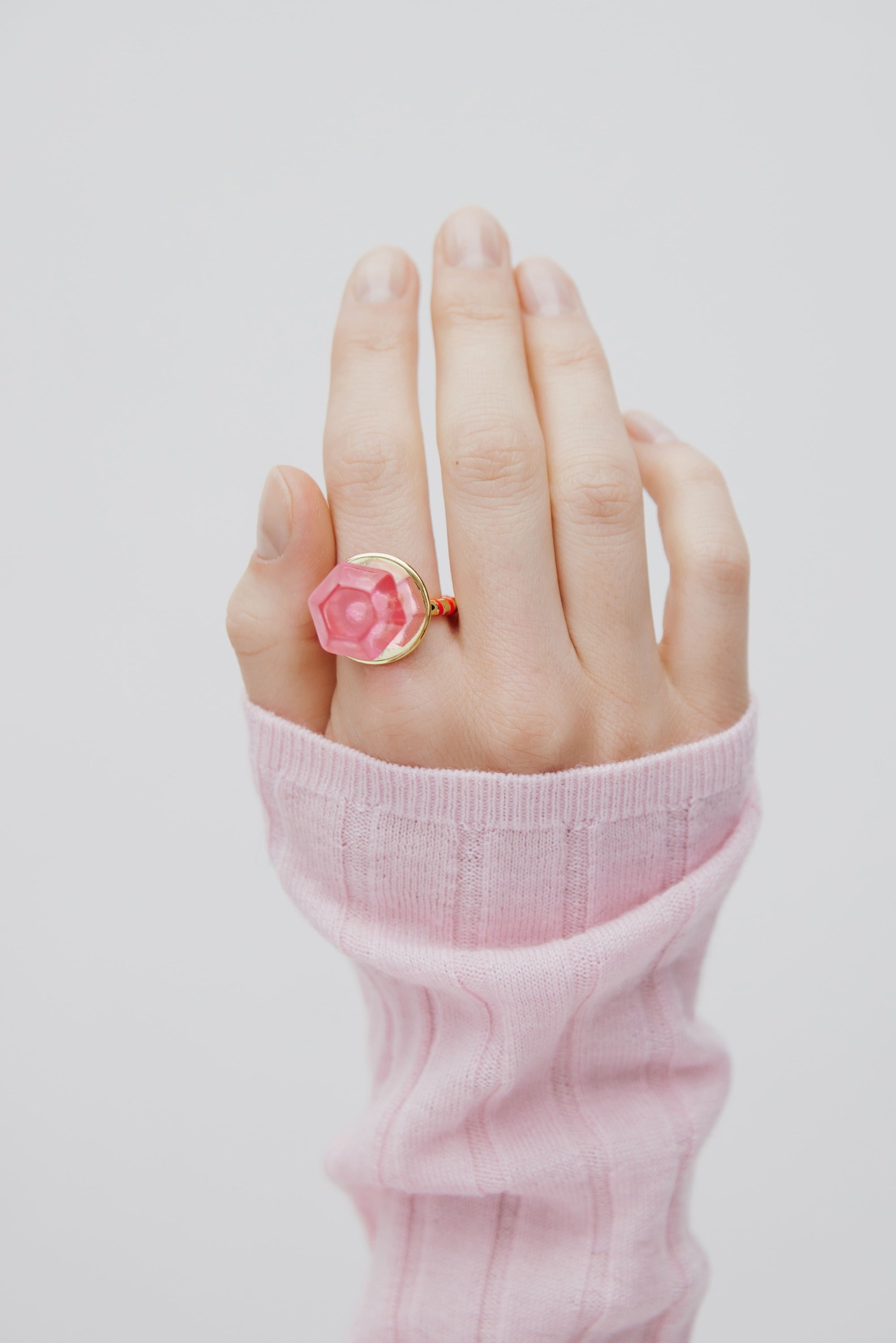 Pink lollipop ajustable ring