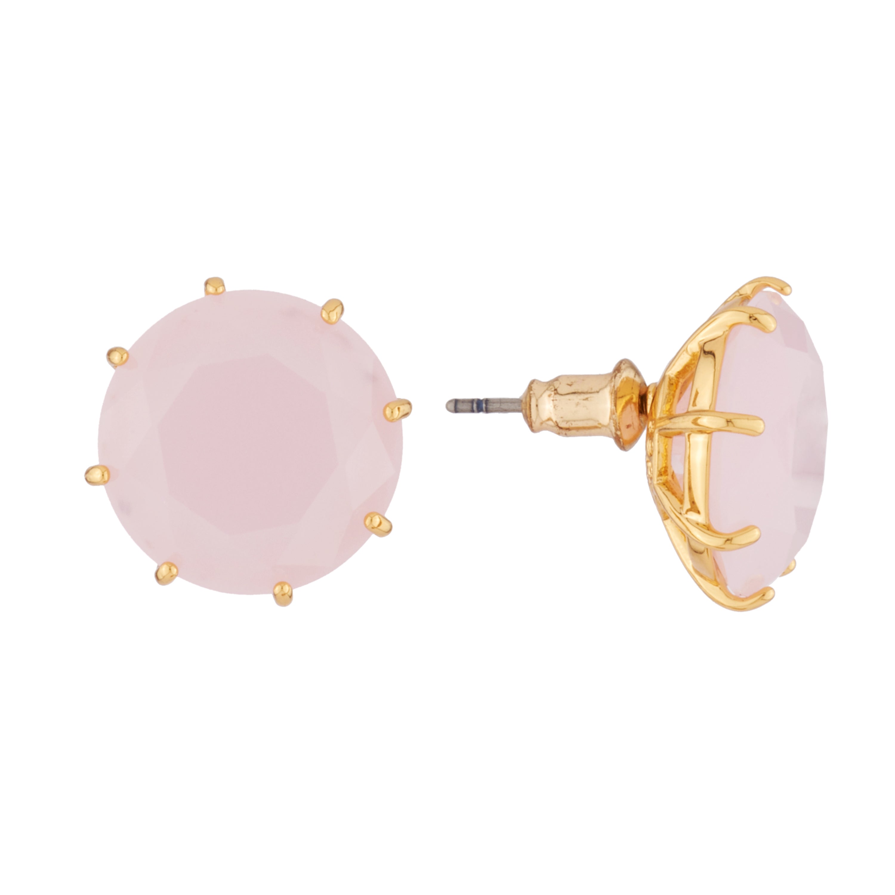 Pendientes Bolitas Piedra Redonda La Diamantine Rosa