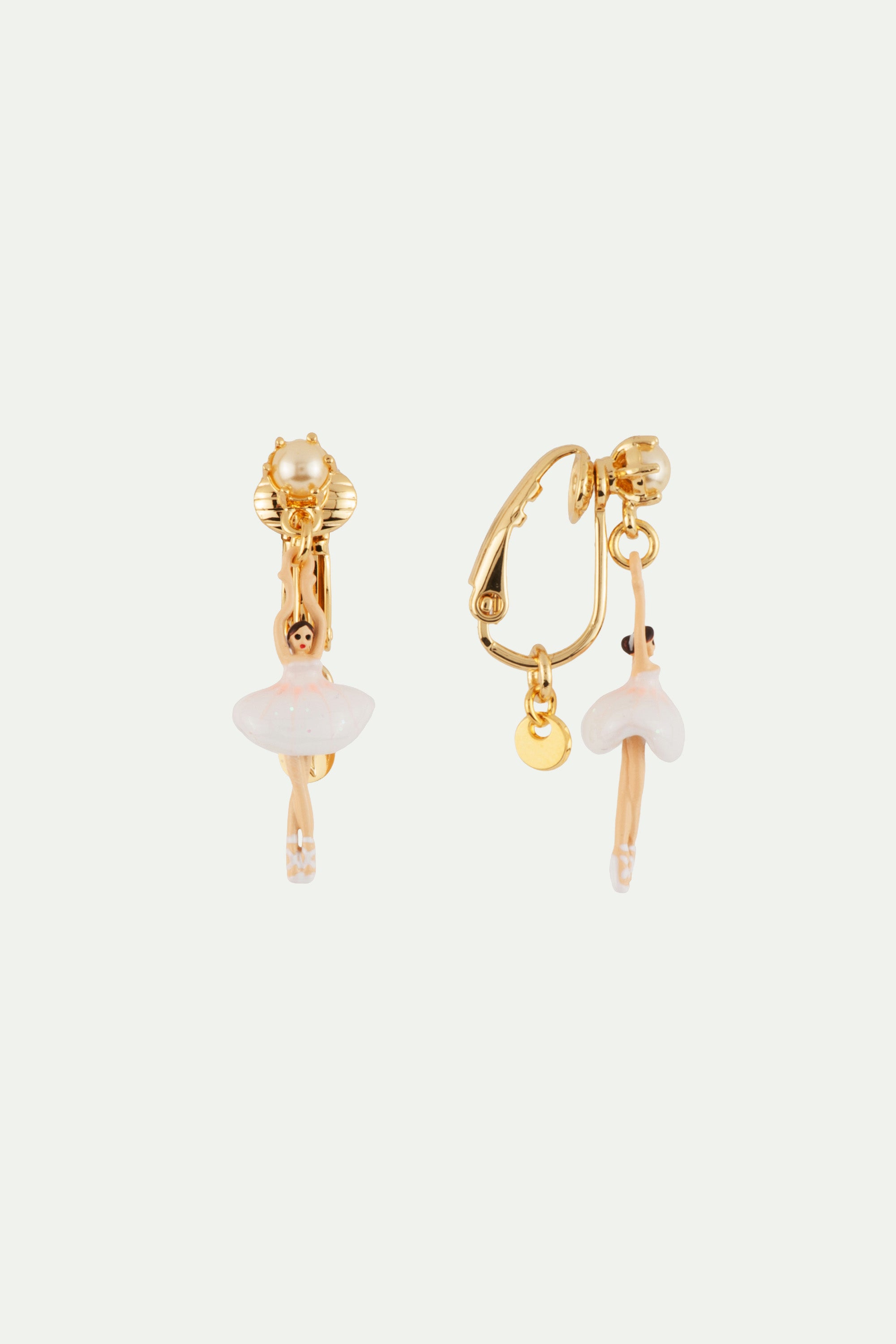 Earrings featuring mini ballerina in a white tutu