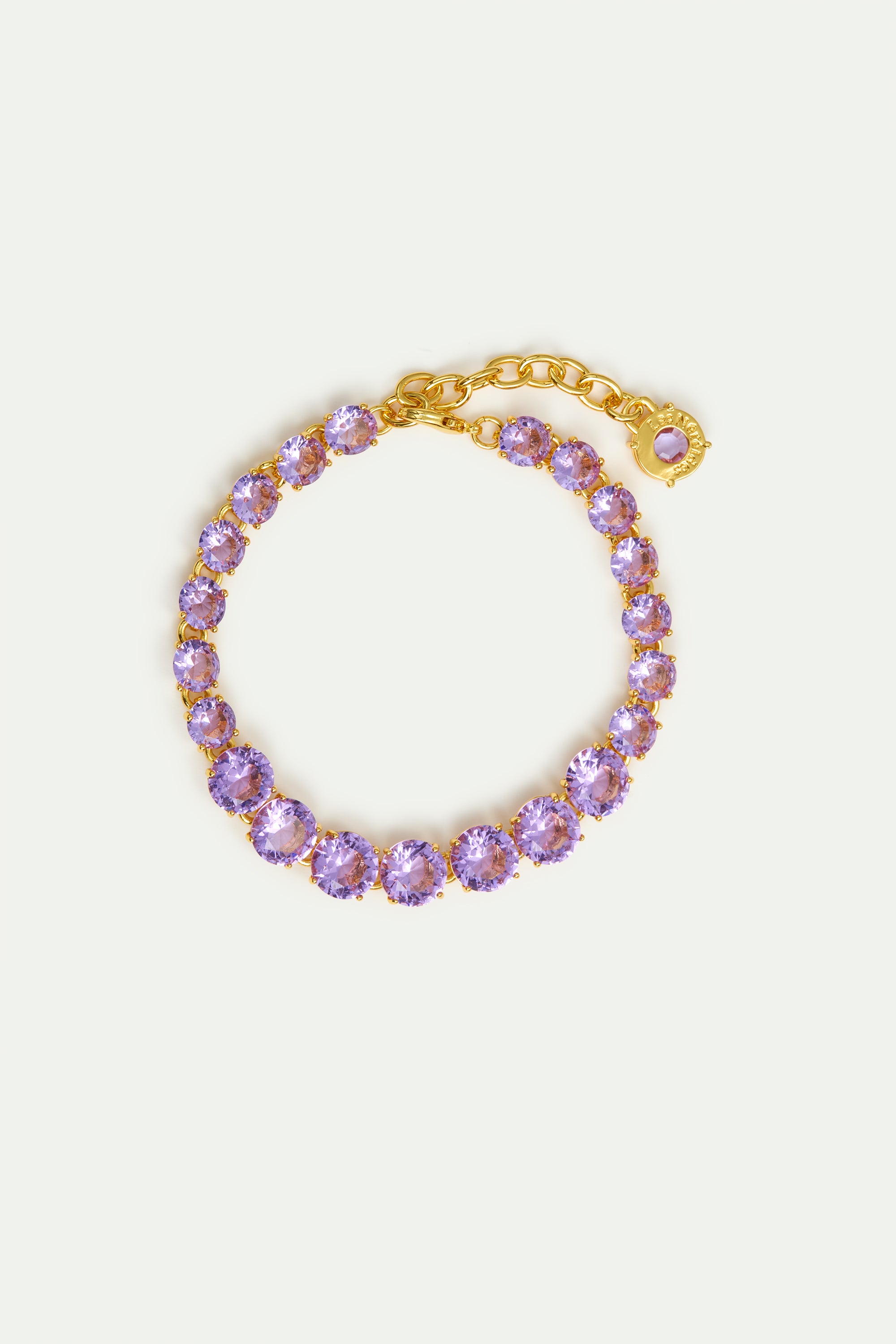 Fine lavender diamantine single row bracelet