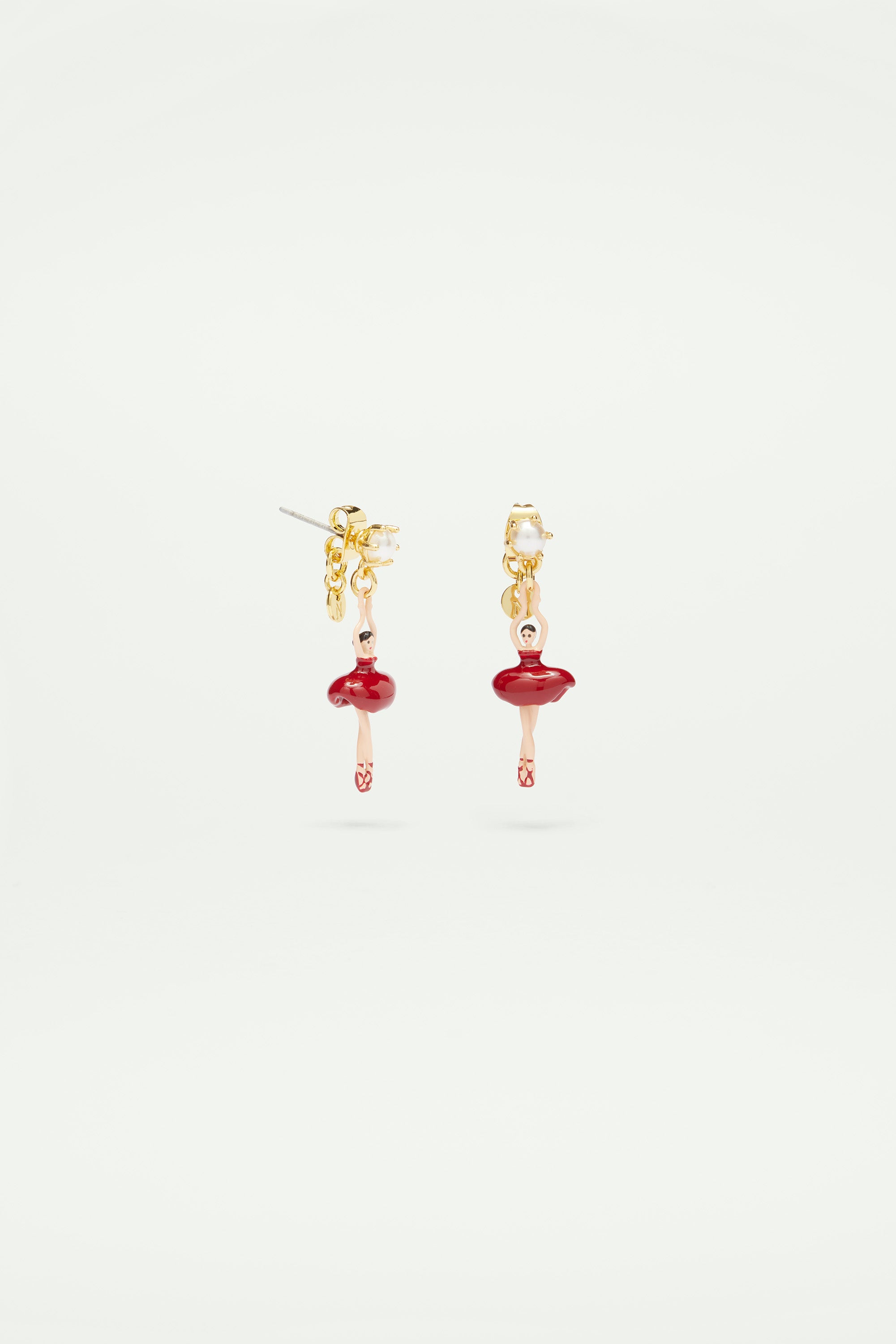 Earrings featuring mini ballerina in a white tutu