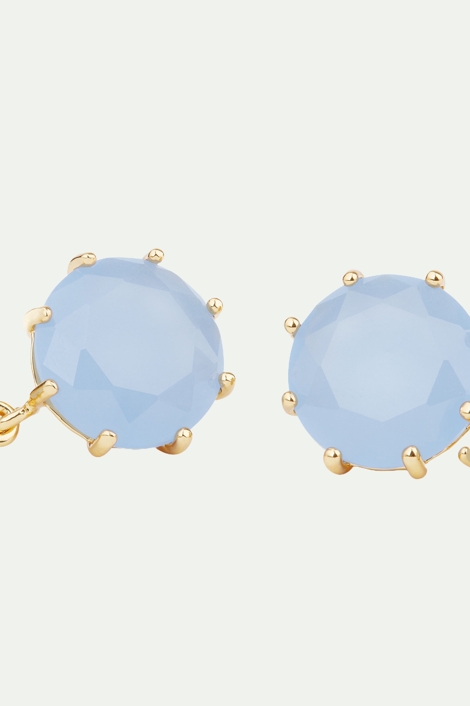 Sky blue Diamantine 2 round stone post earrings
