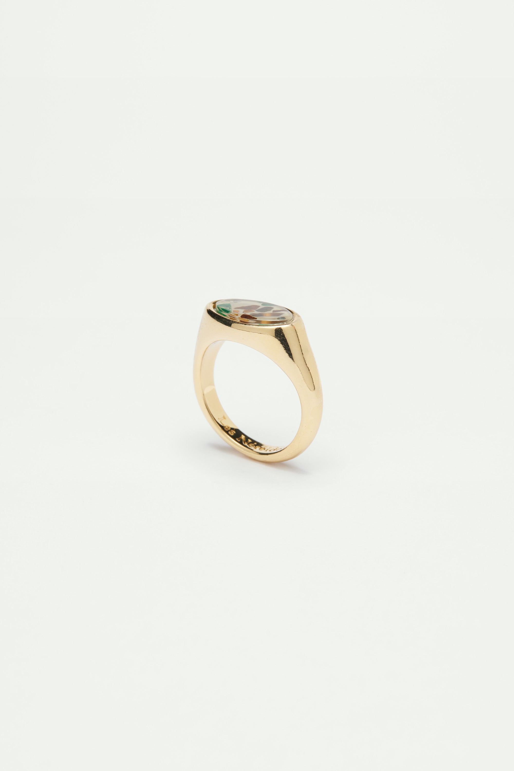Gold-plated terrazzo ring