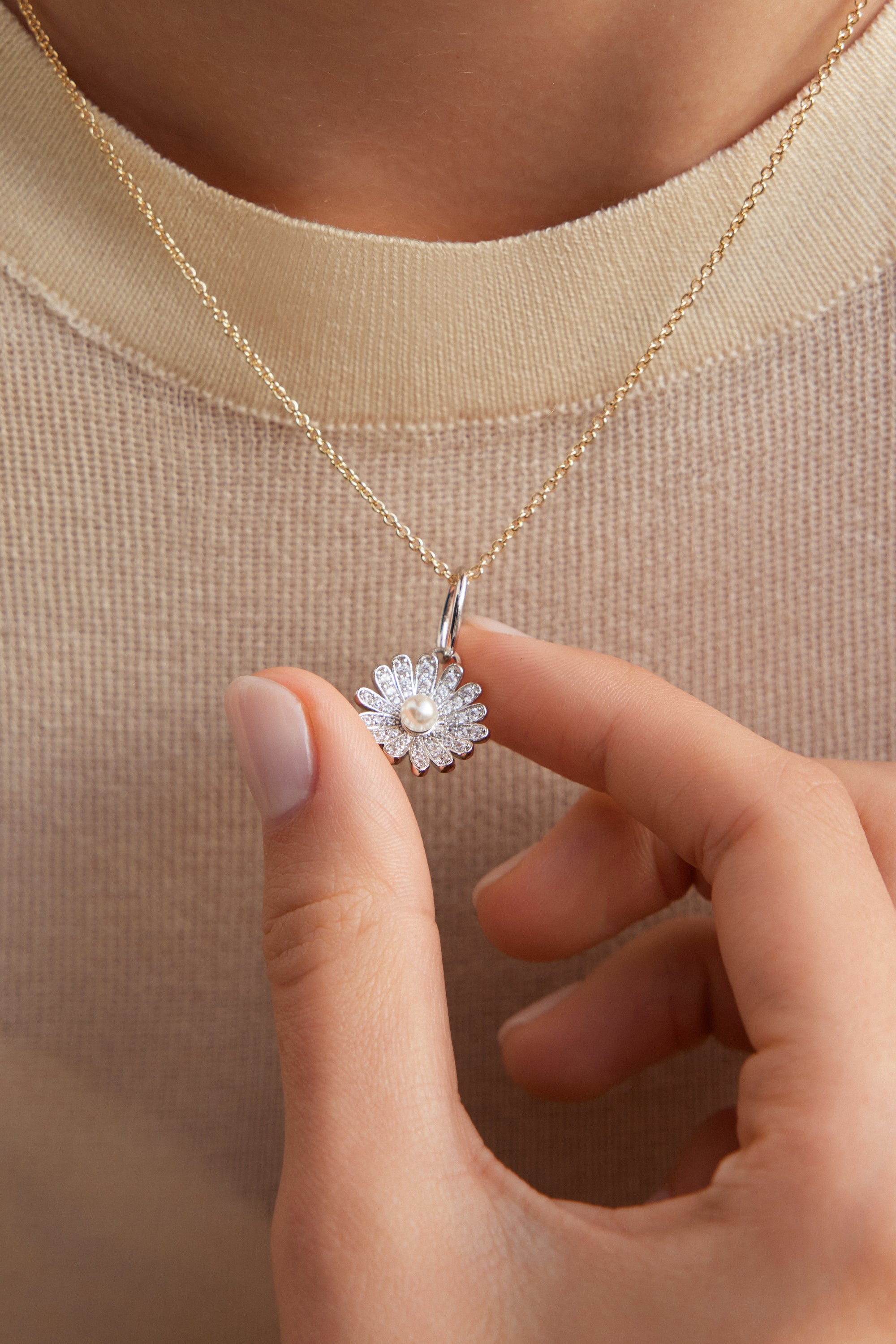 Silver Daisy Pendant, Innocence and Transformation