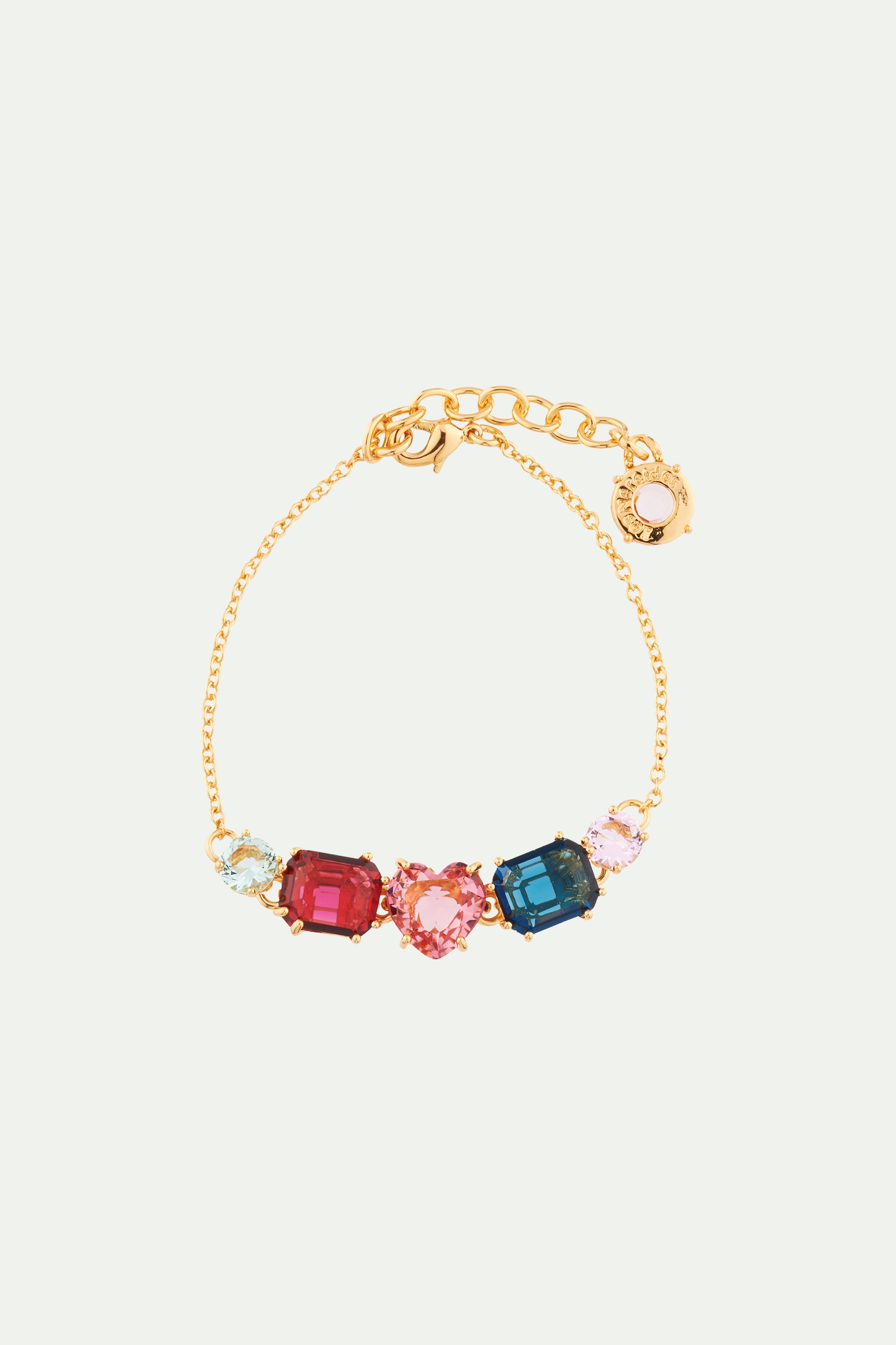 5 stones La Diamantine Multicoloured chain thin bracelet