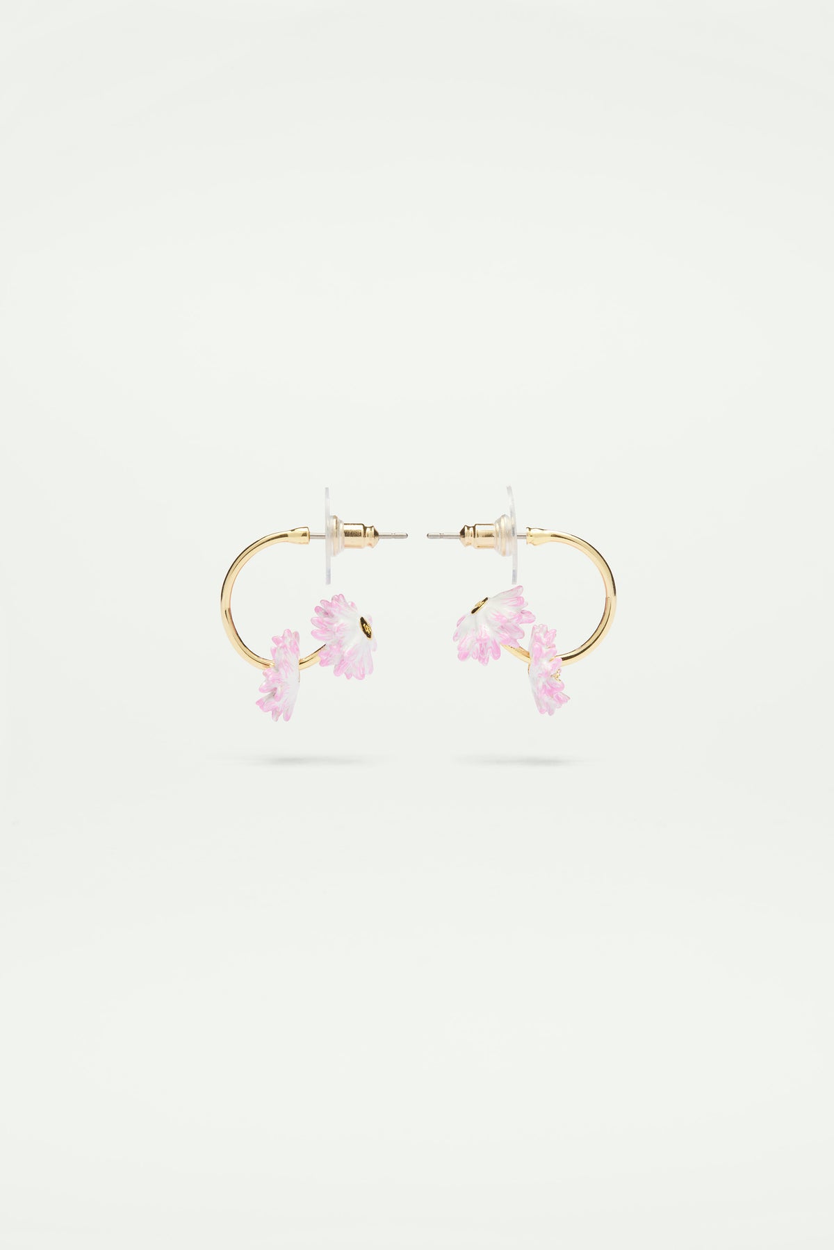 Daisy and hoop post earrings