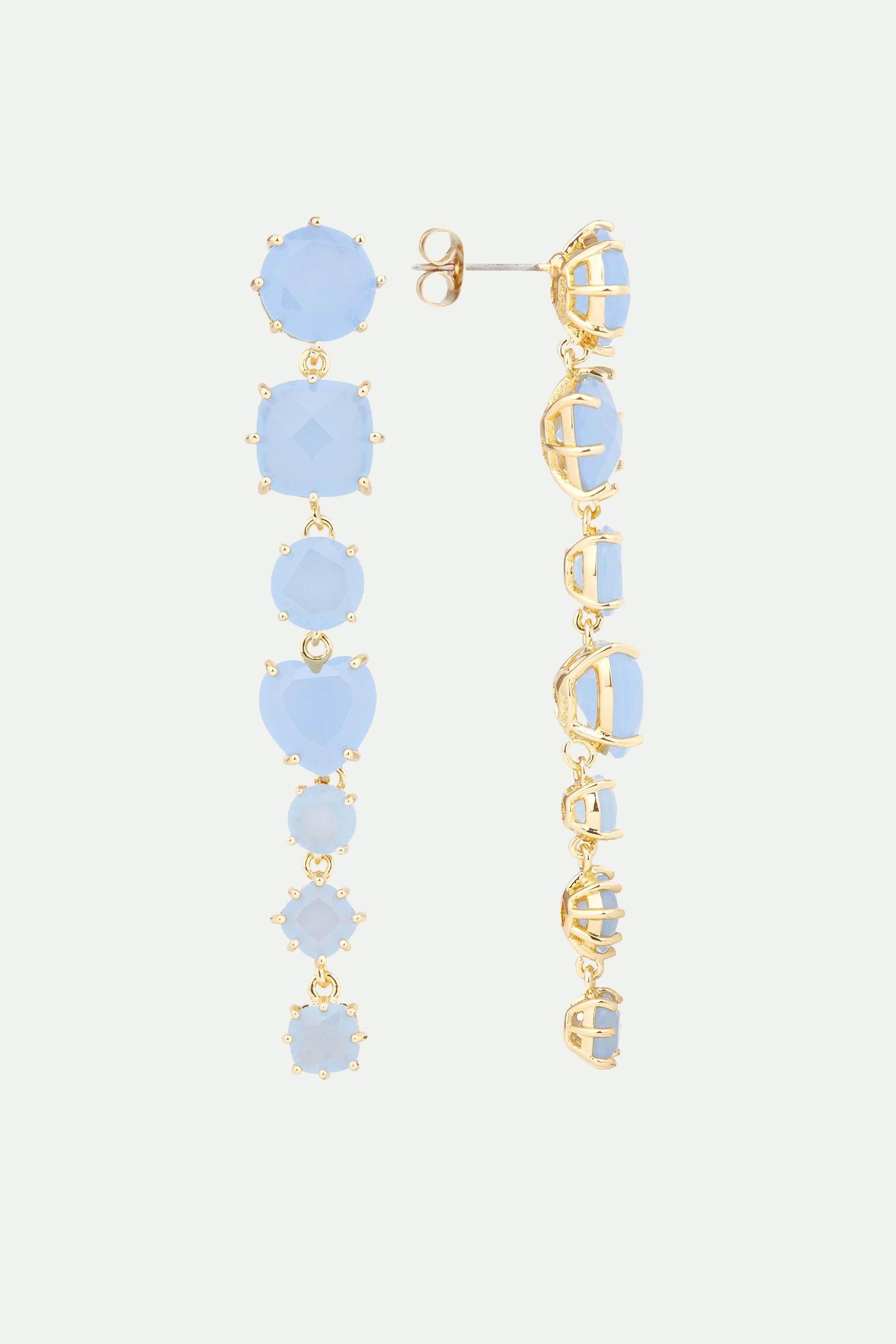 Sky blue Diamantine 7 stone post earrings