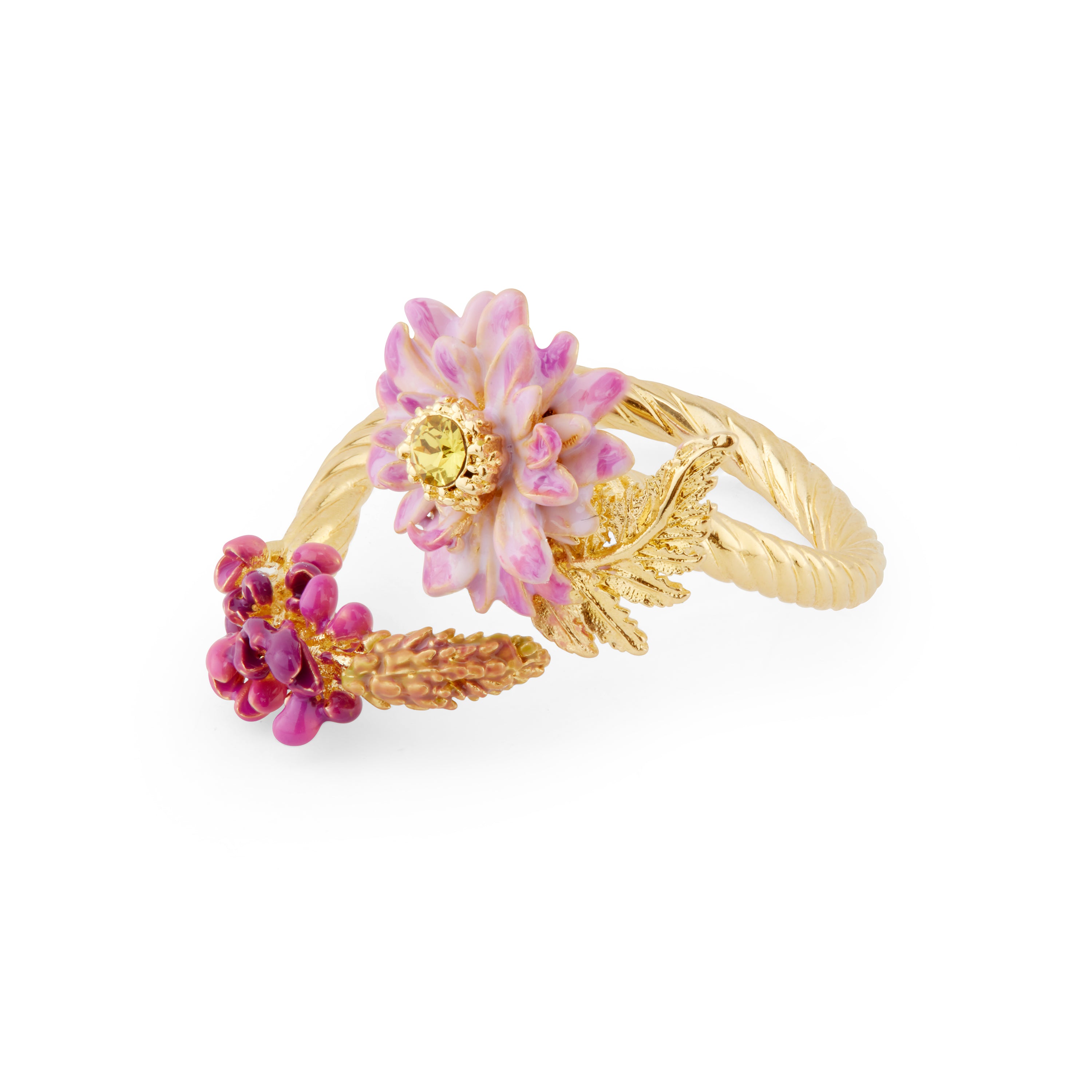 Anillo ajustable Flor de loto y Lupino 