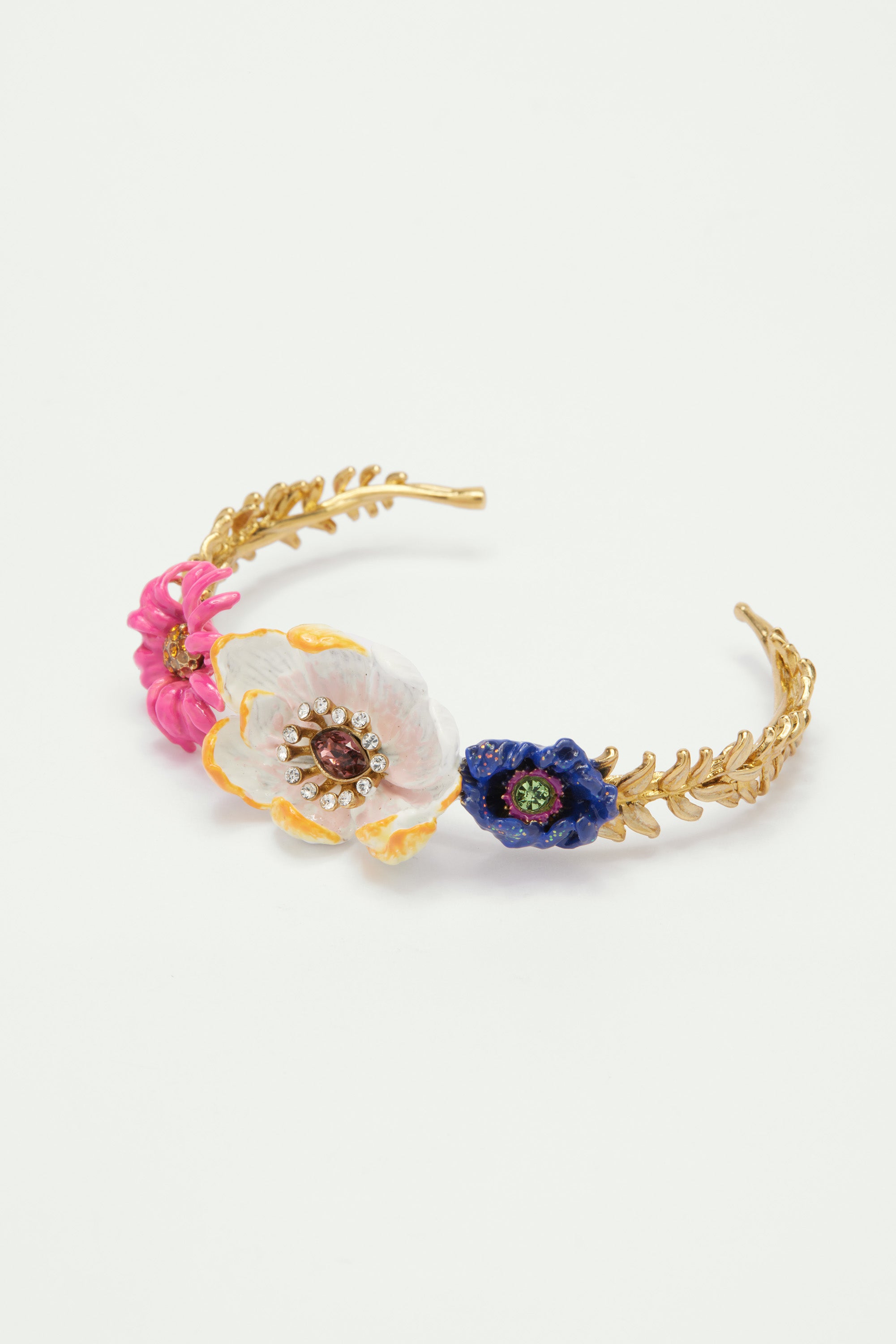 Flower bouquet cuff bracelet