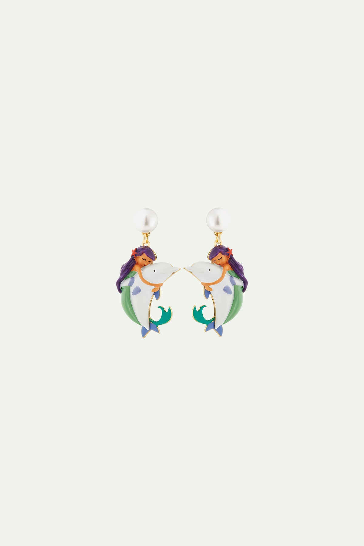 Pendientes sirena y delfín