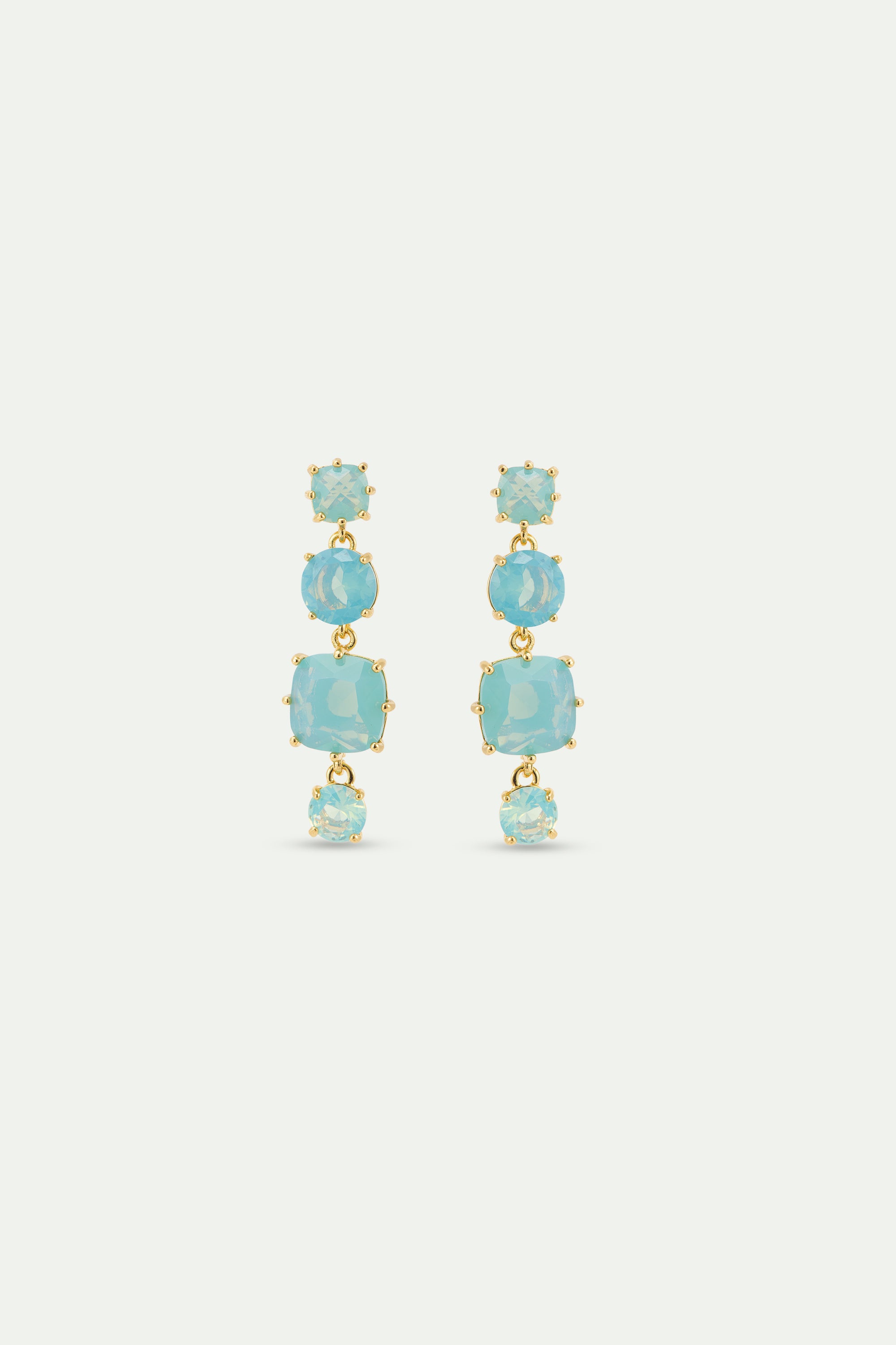 Glacier Blue Diamantine 4 stone earrings