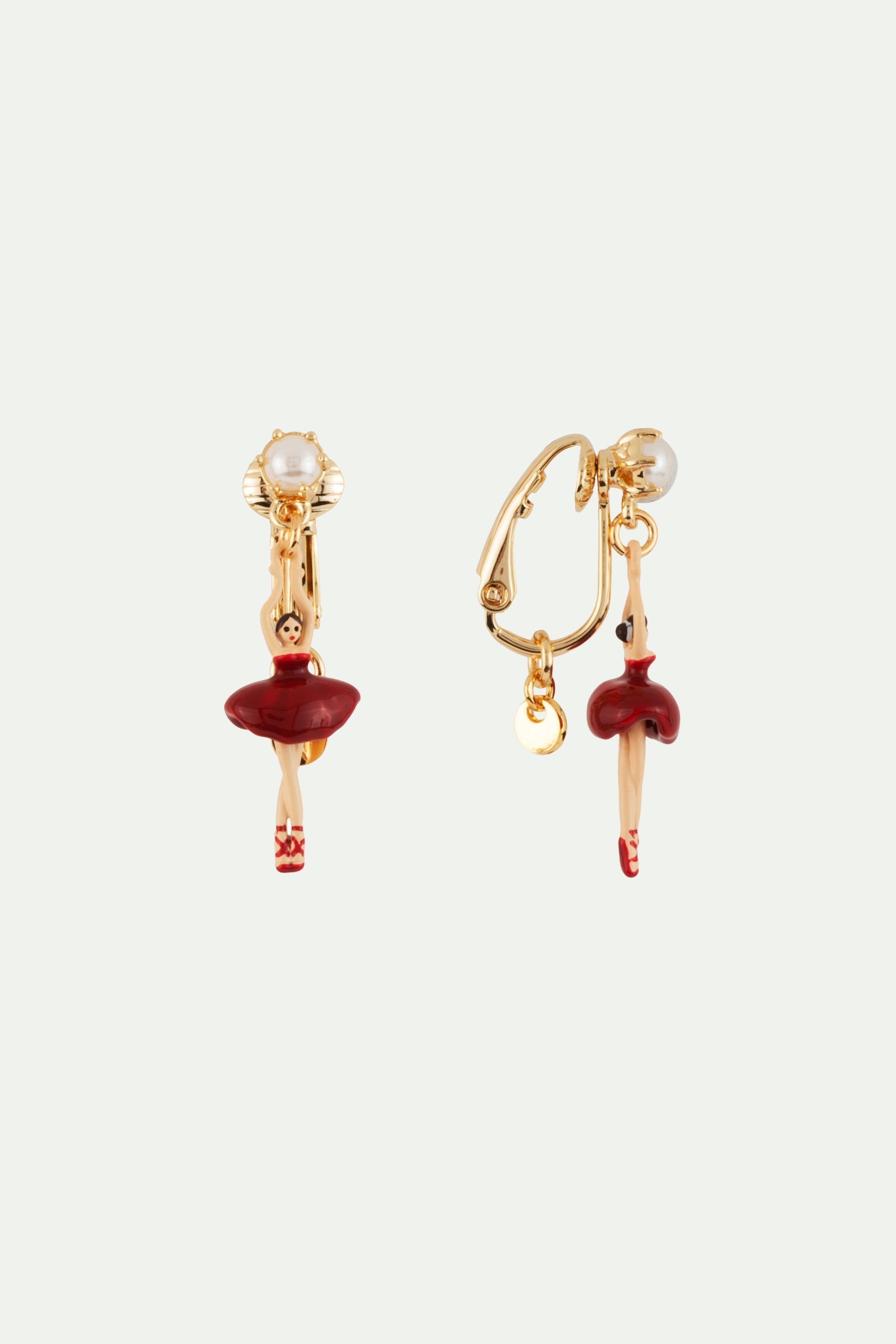 Earrings featuring mini ballerina in a white tutu