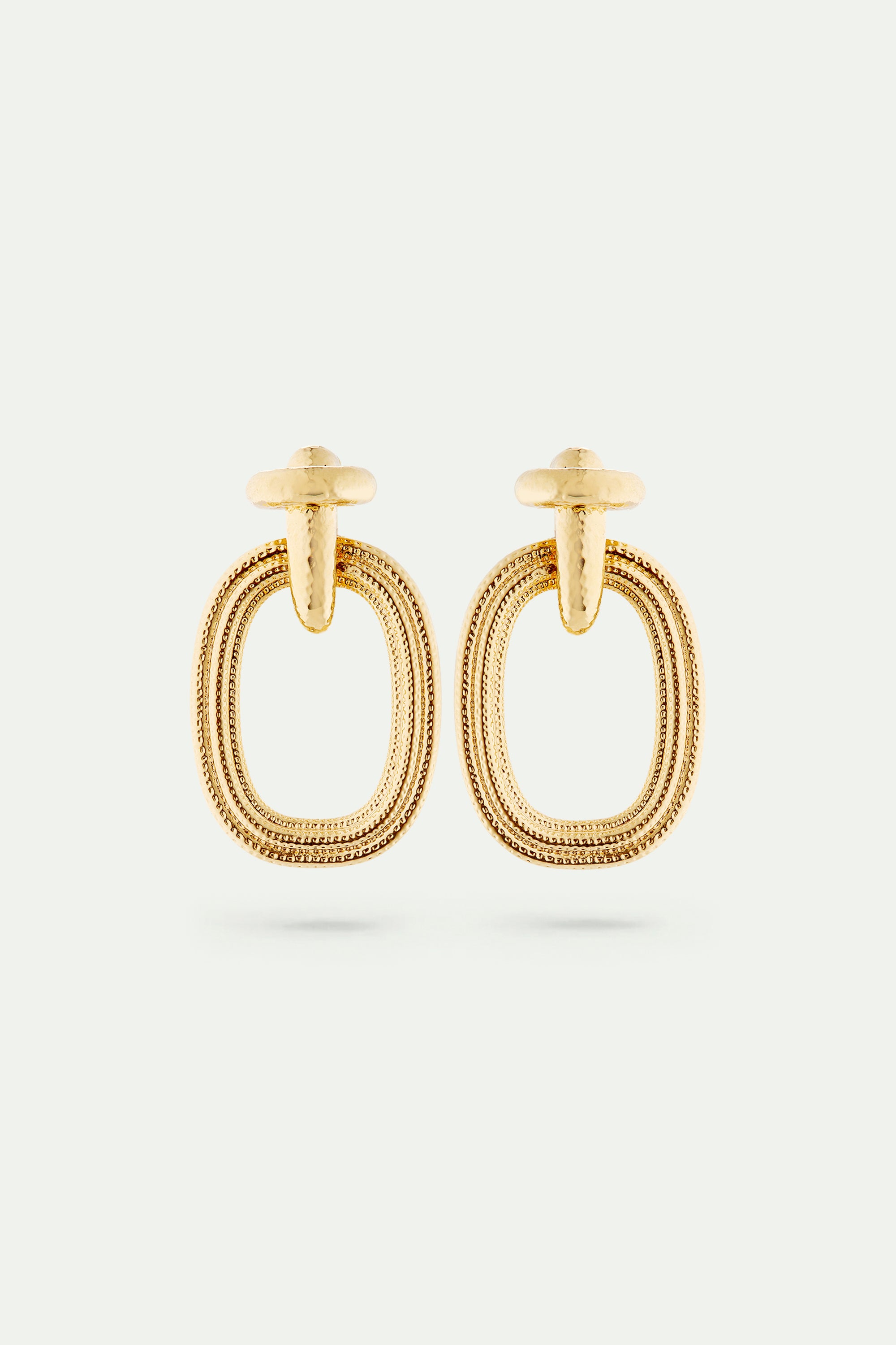 Gold duo of textures earrings