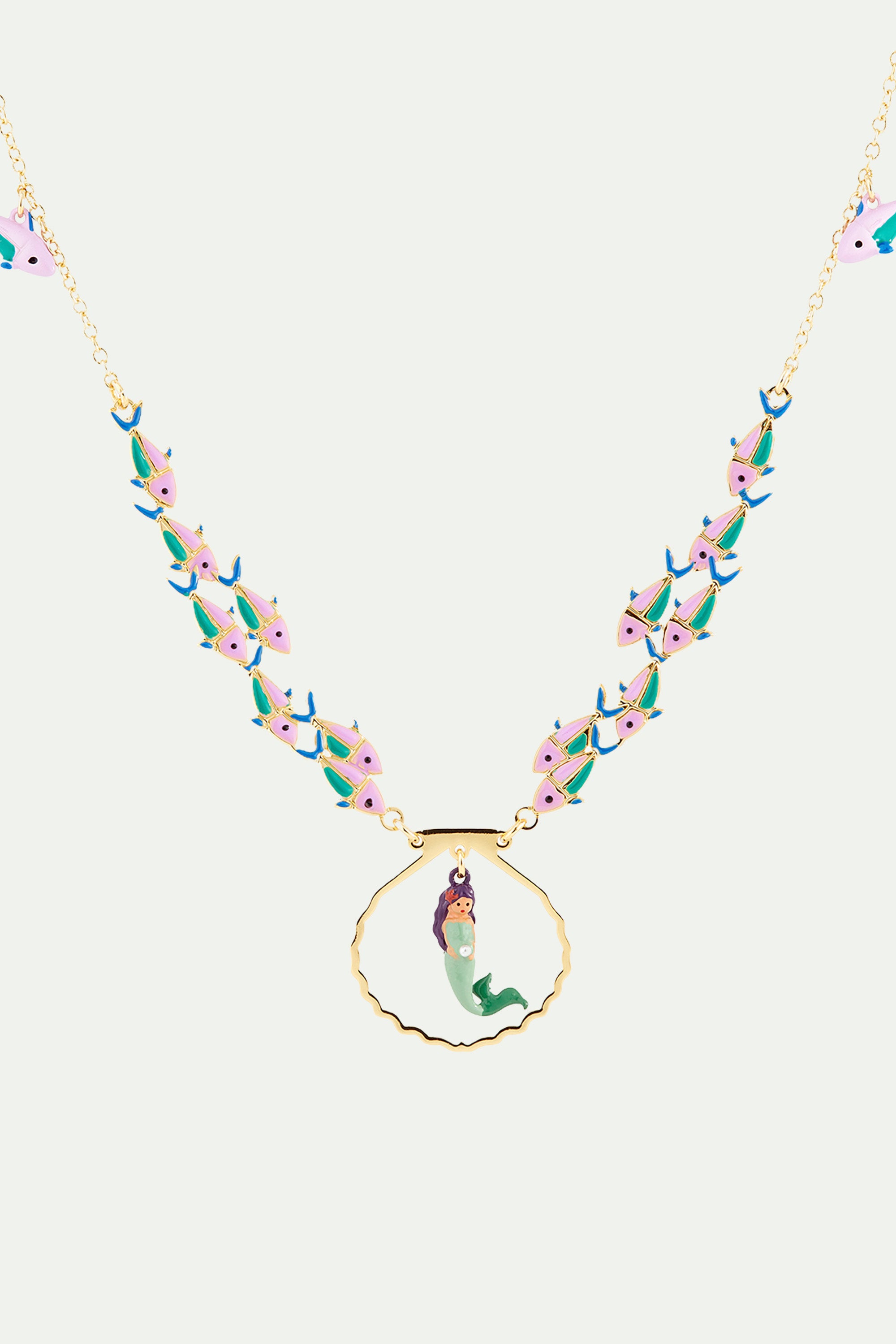 Mermaid and fish statement necklace