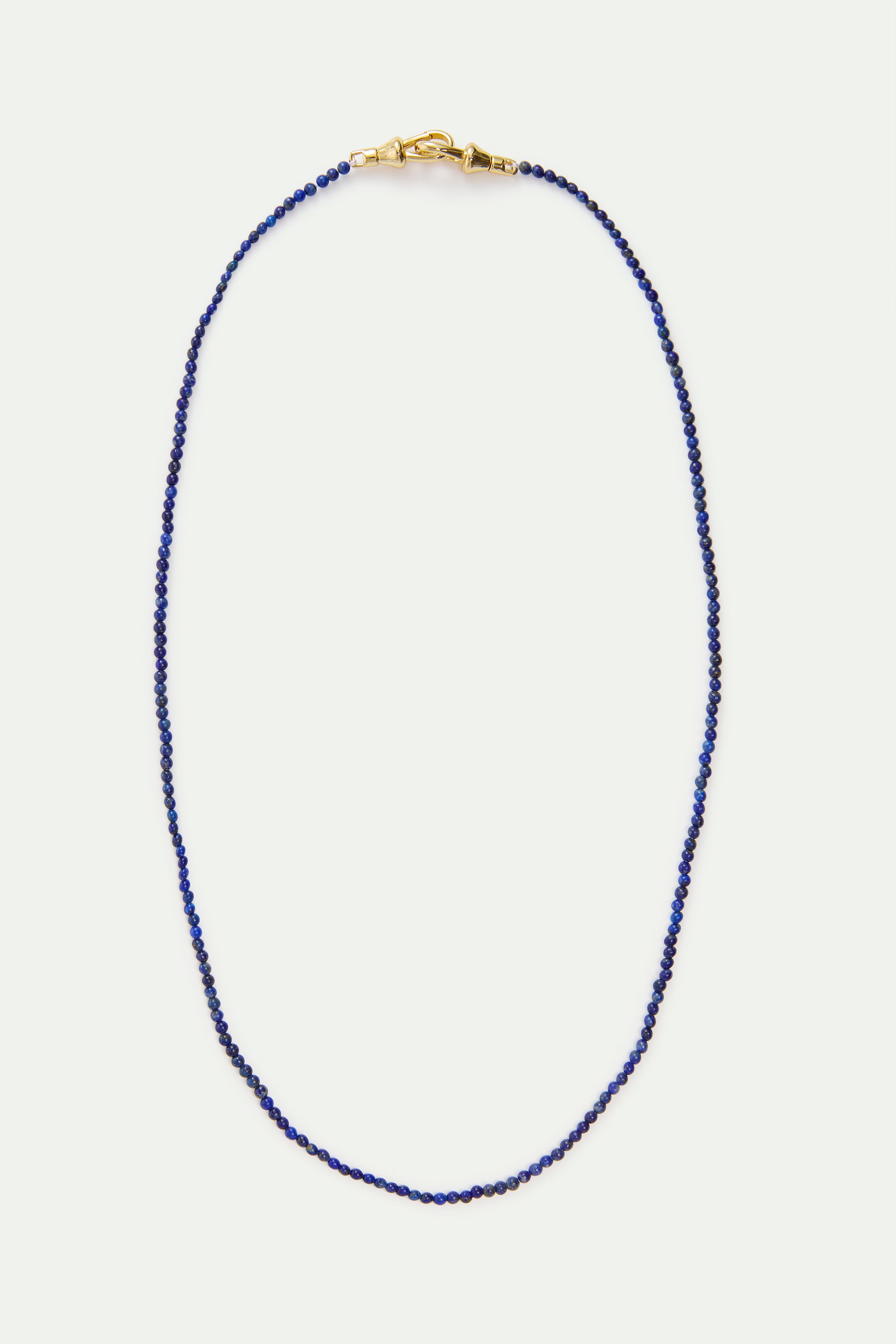 Thin blue lapis lazuli bead necklace