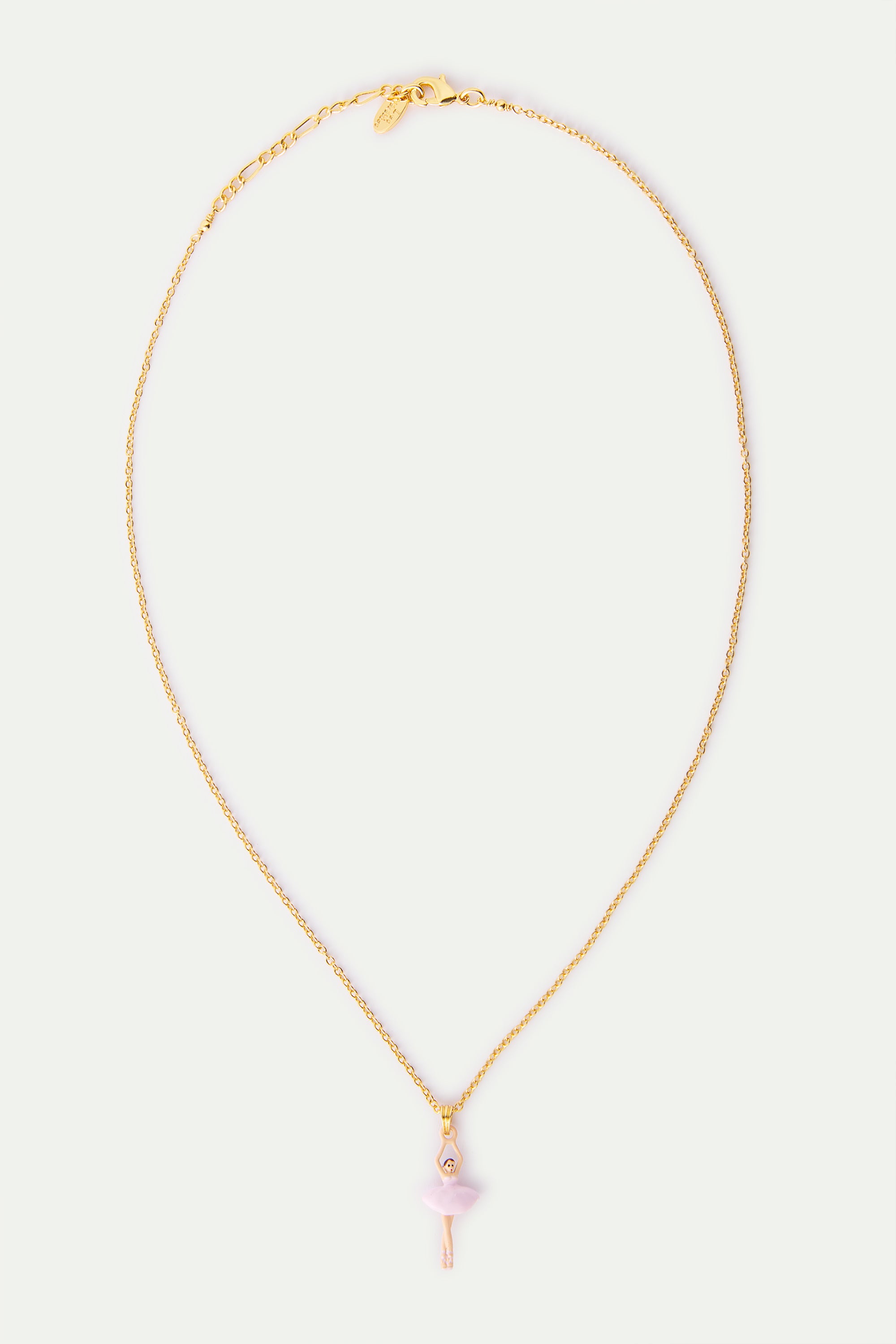 Collar colgante Bailarina rosa y cristal