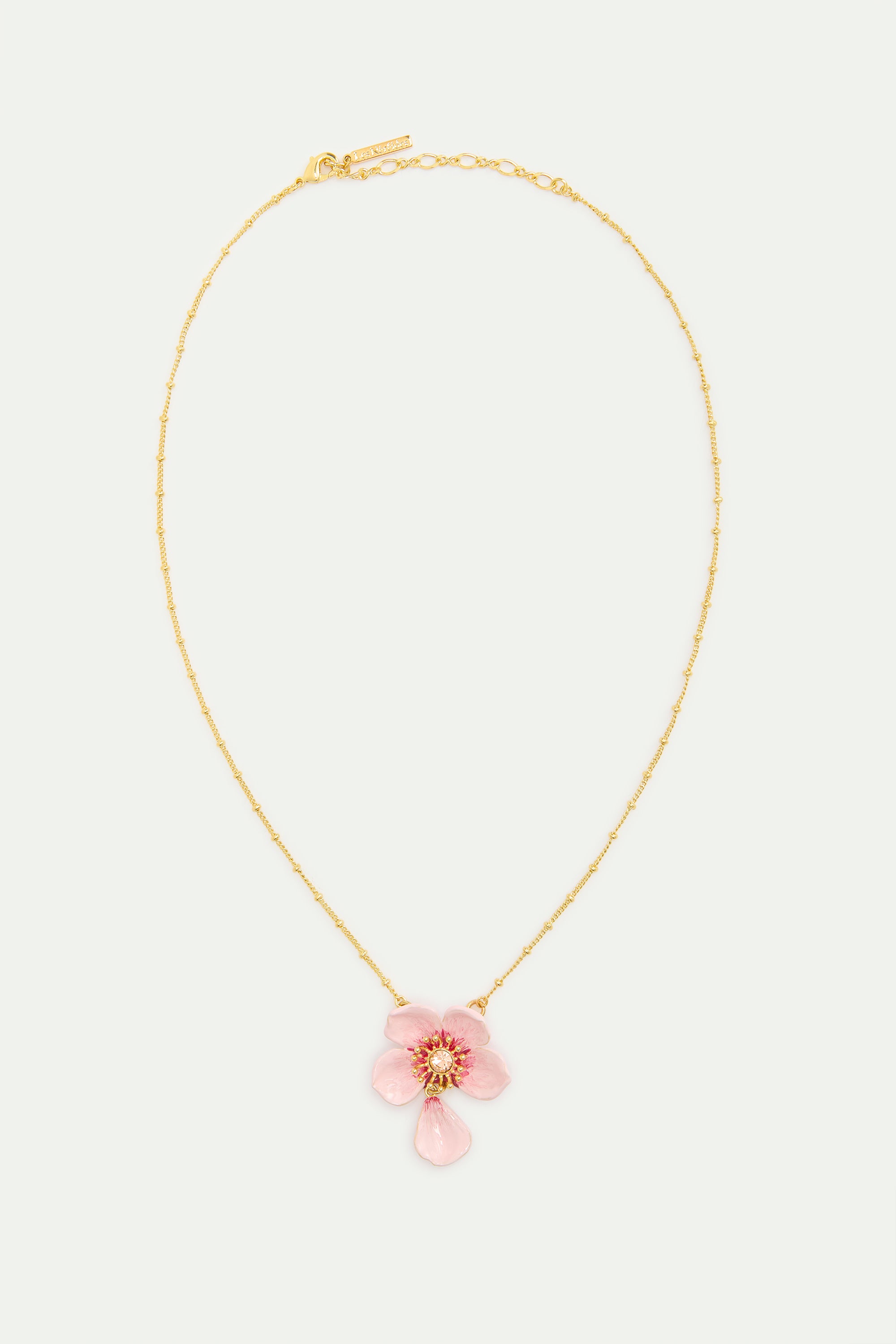 Pink cherry blossom pendant necklace