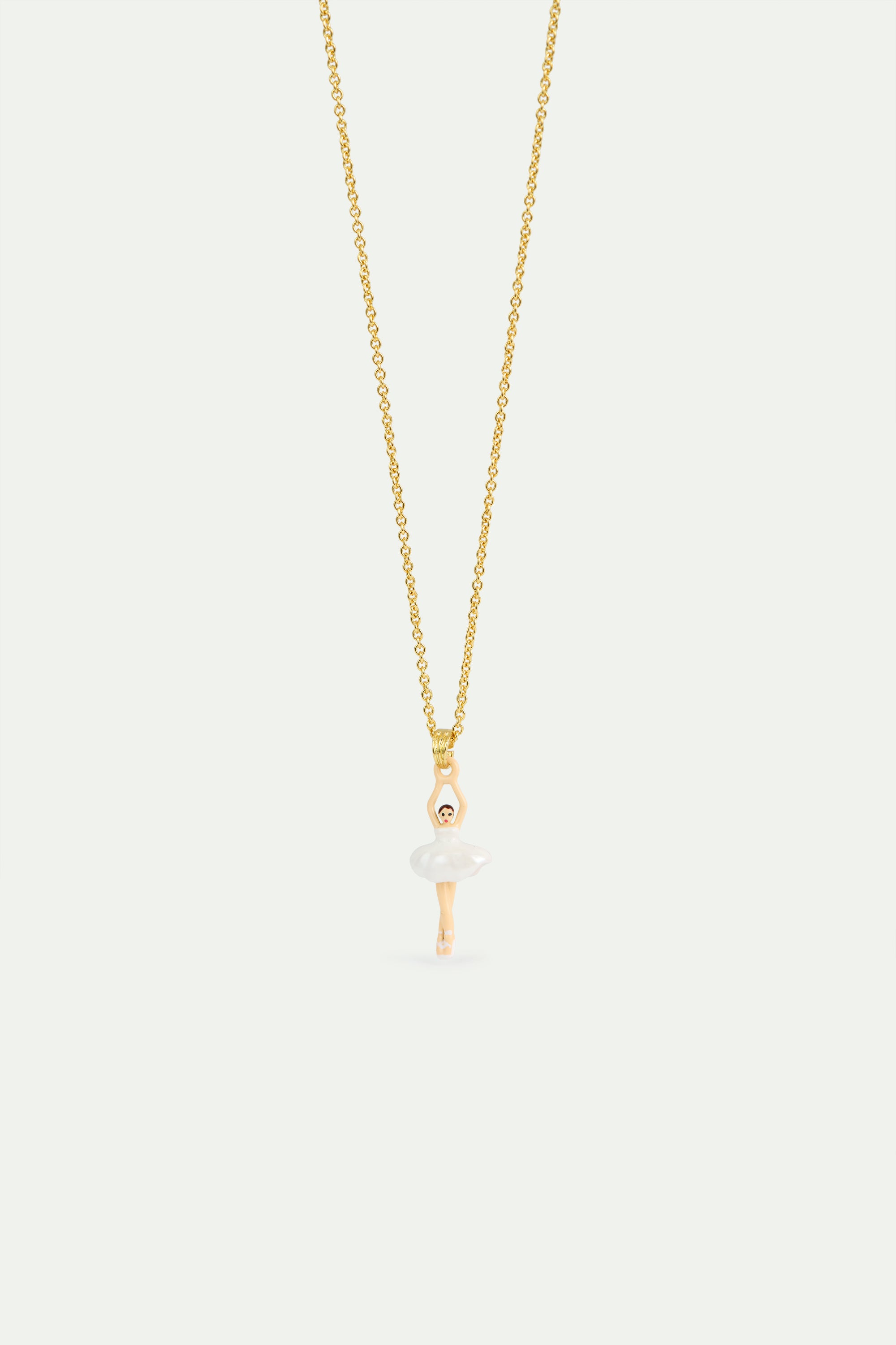 White tutu mini ballerina fine necklace