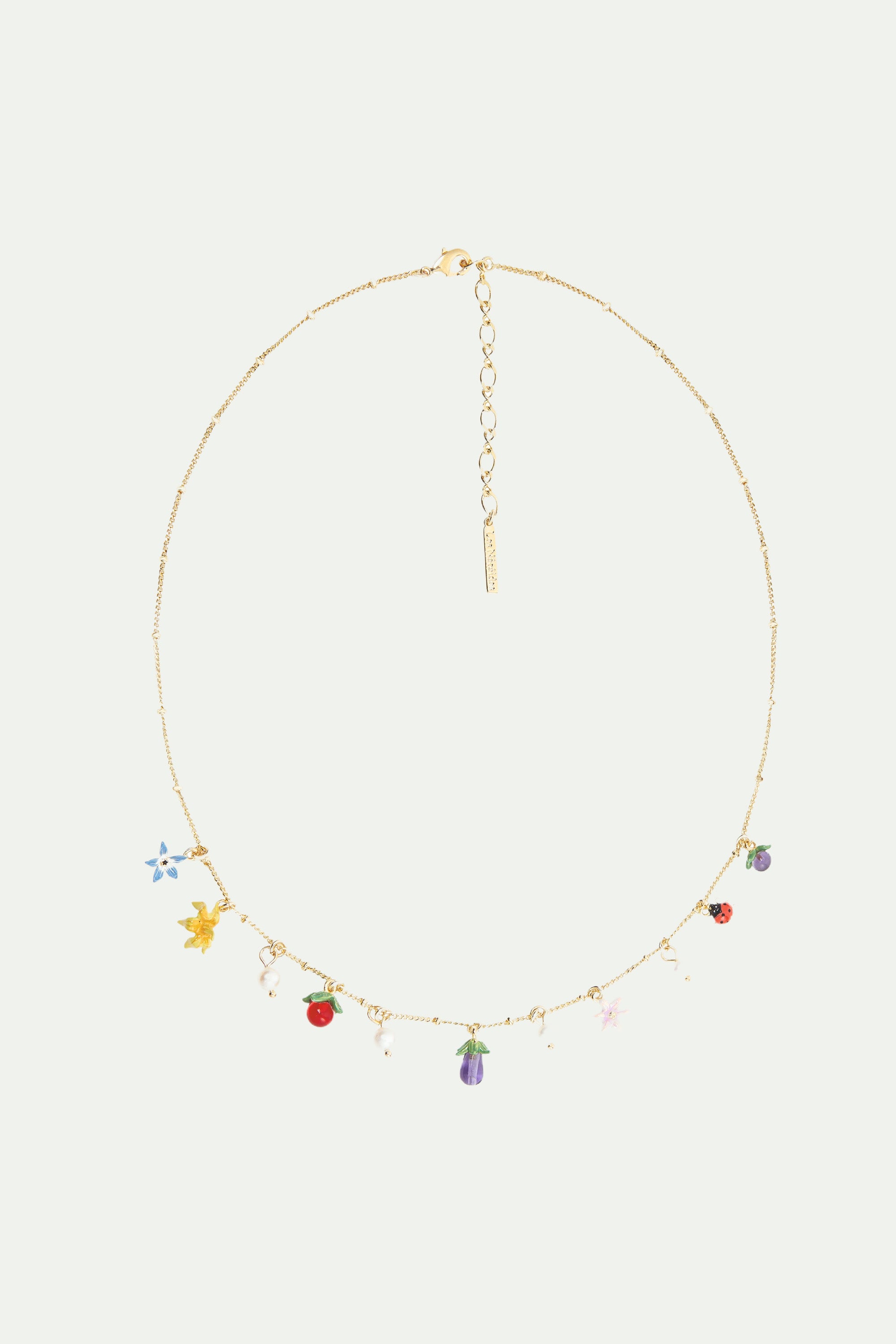 Wonderful vegetable garden and mother-of-pearl charm necklace