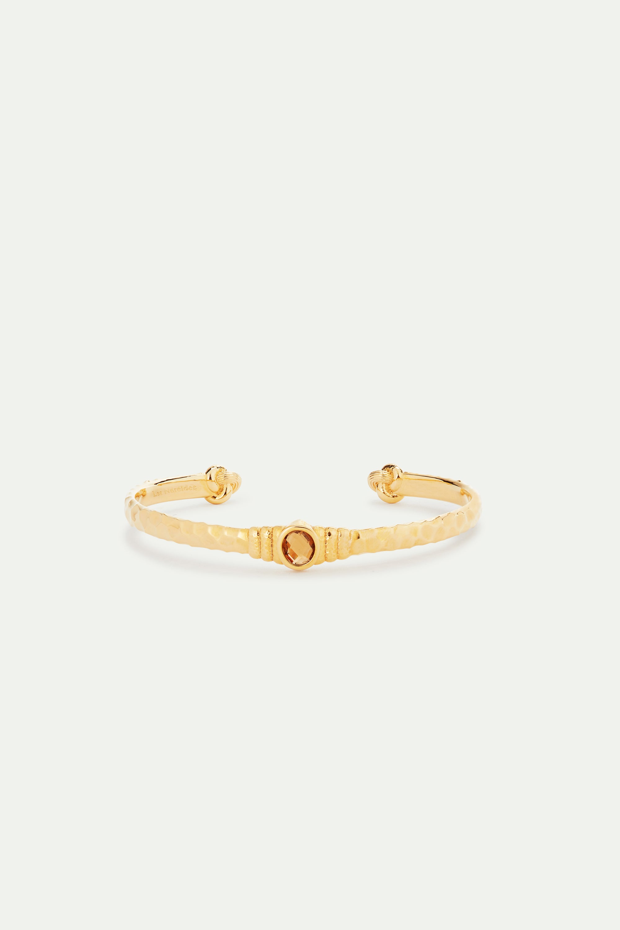 Gold and faceted glass cuff bracelet