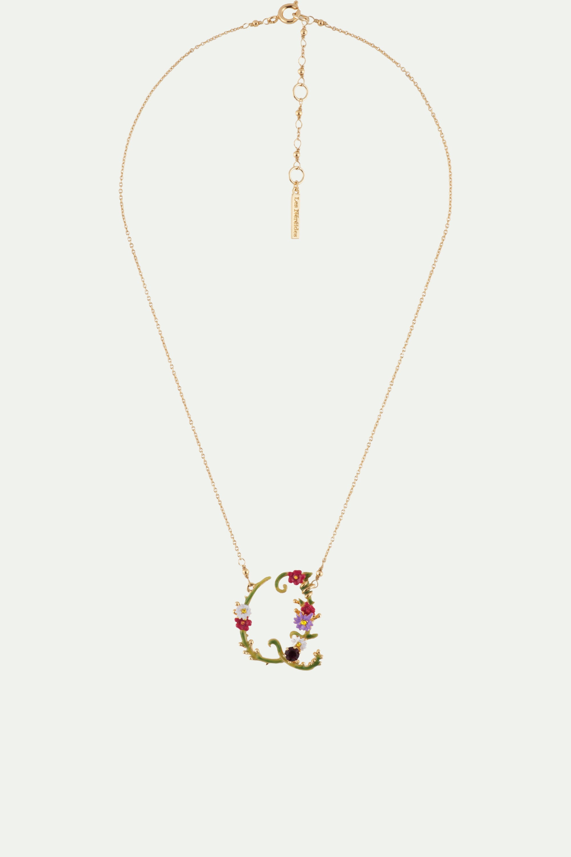 Collier lettre florale Q