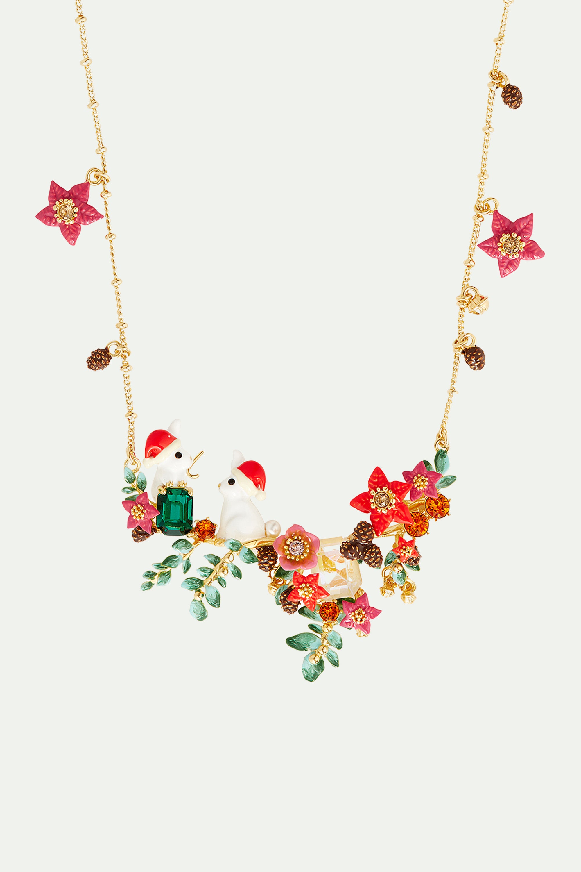 Enchanted christmas rabbit statement necklace