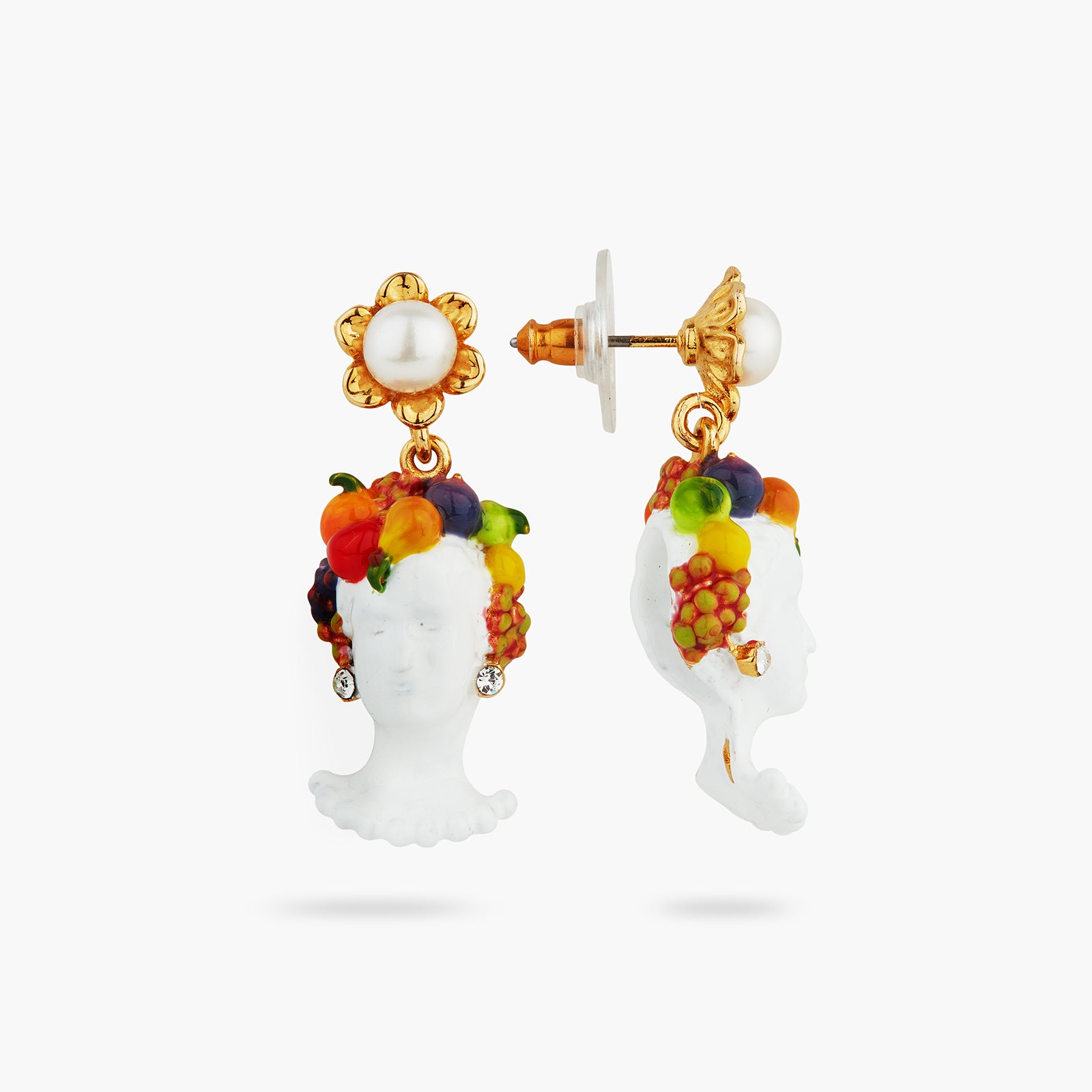 Goddess Pomona and fruits post earrings