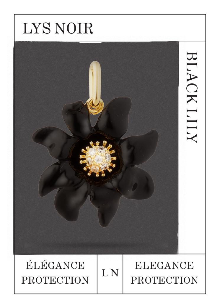 Black lily flower pendant