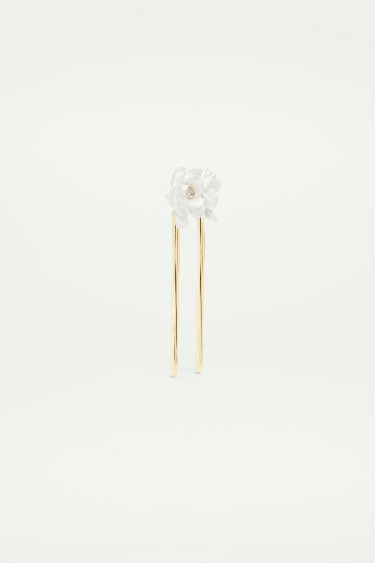 Pasador de pelo gardenia y piedra de cristal tallada