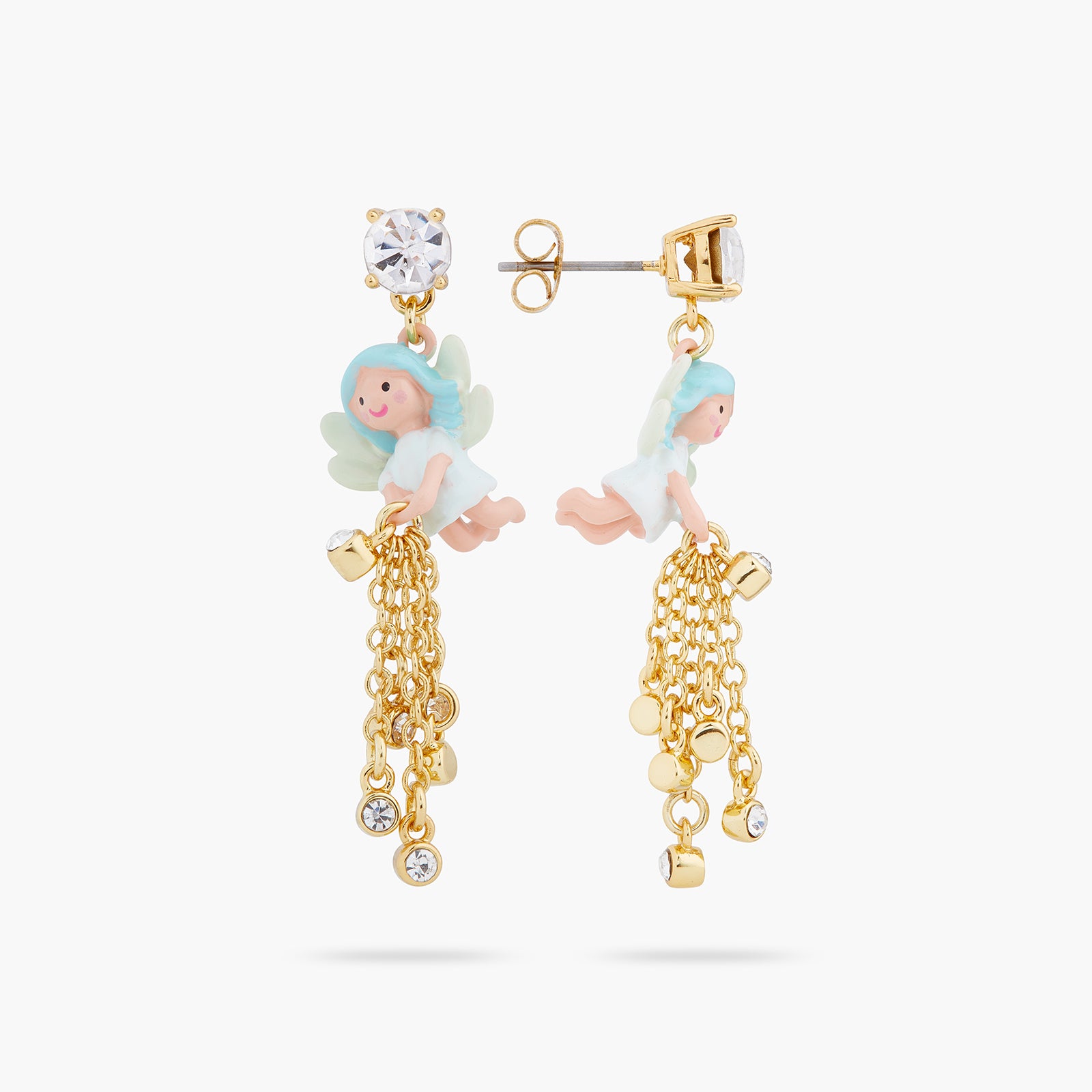 Blue fairy post earrings