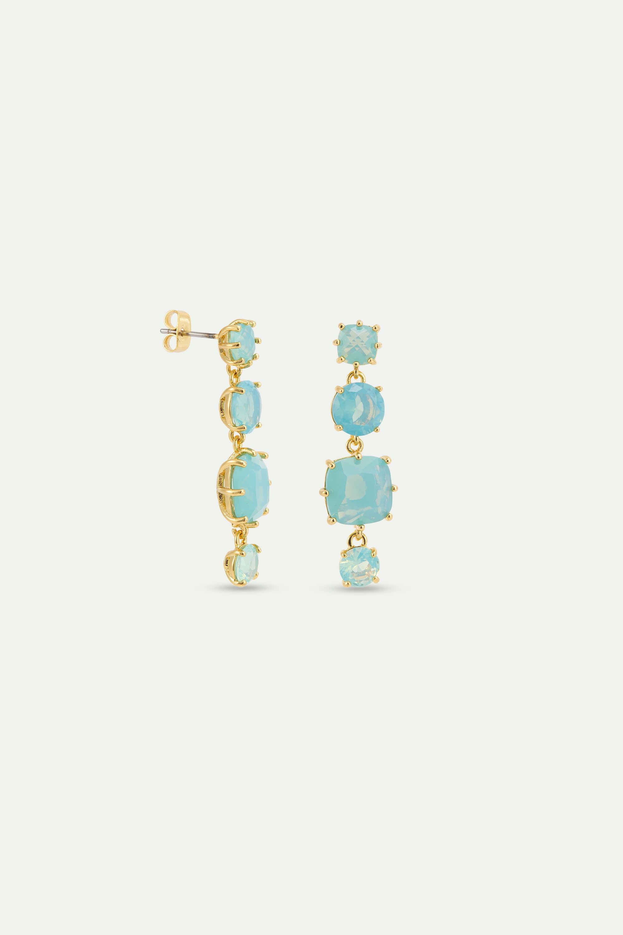 Glacier Blue Diamantine 4 stone earrings