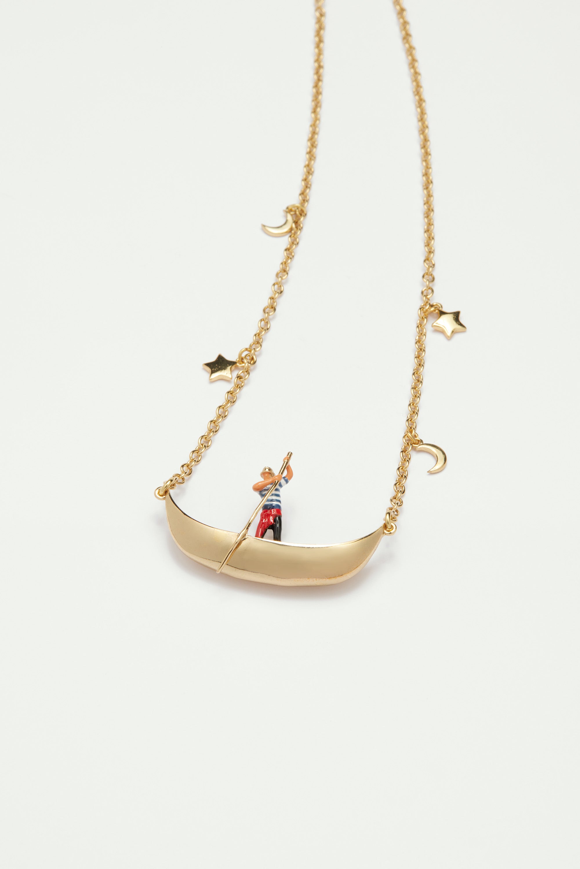 Boatman and gondola pendant necklace