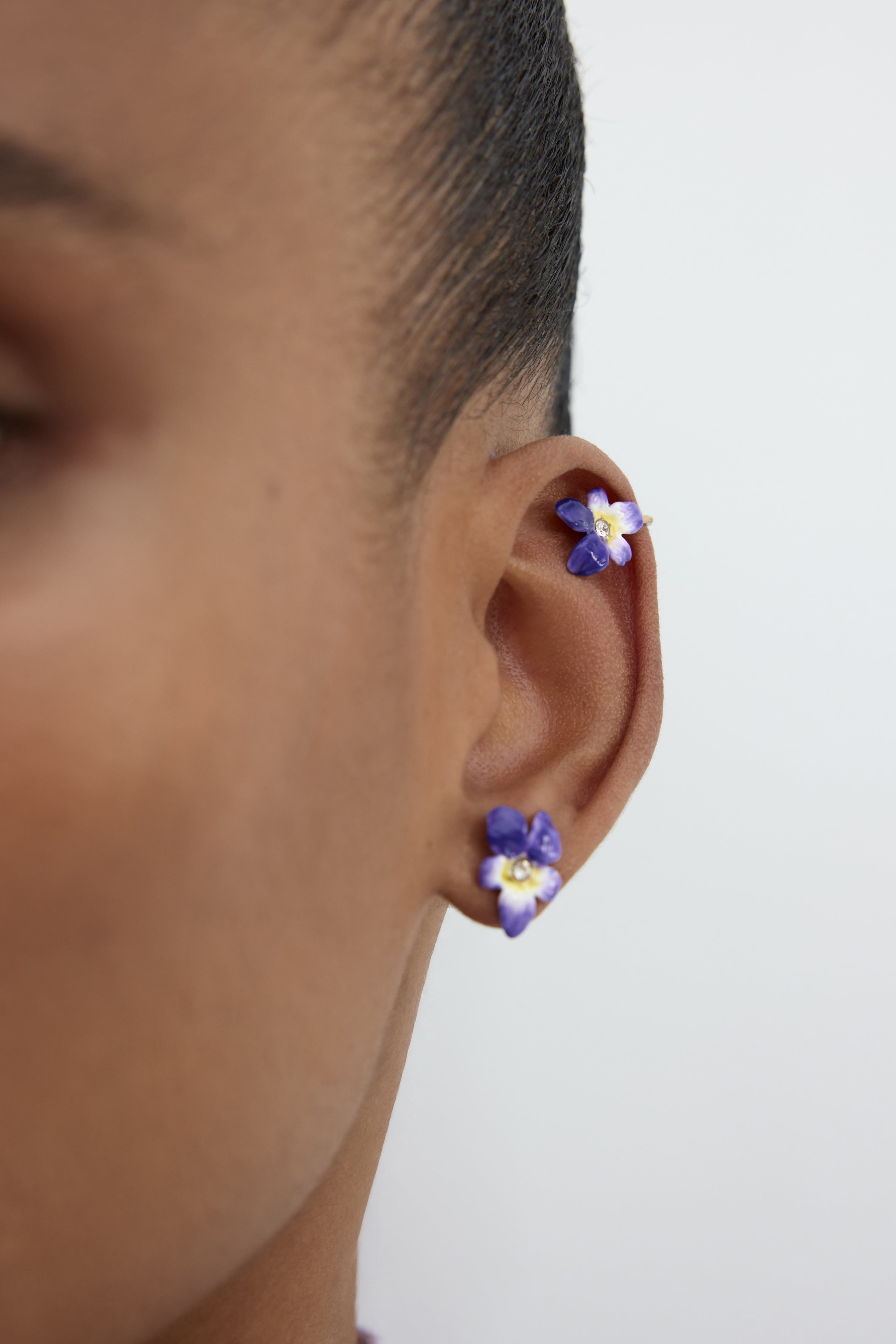 Clip Earrings CHAMPS DE VIOLETTES
