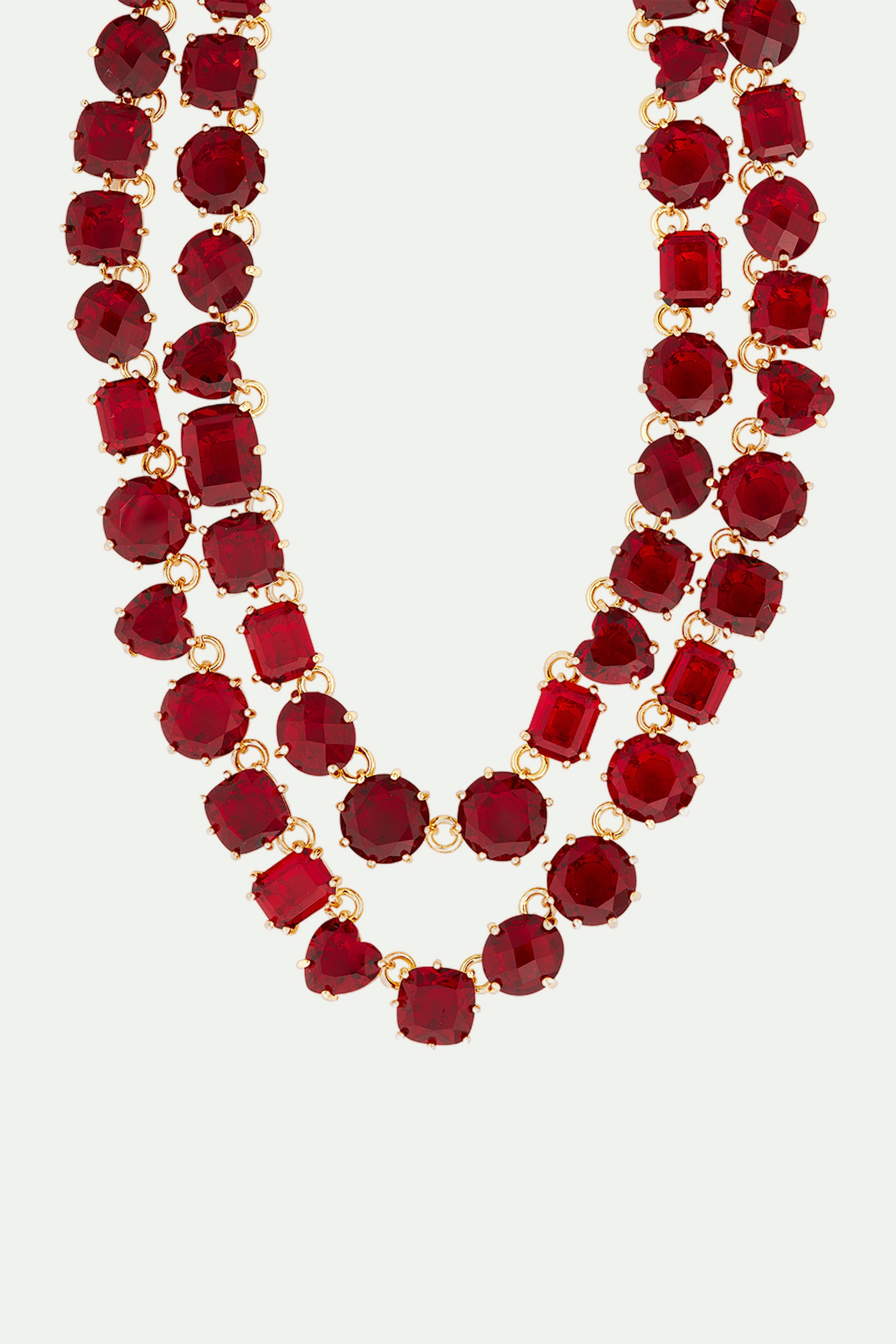 Garnet red diamantine Luxurious two row necklace