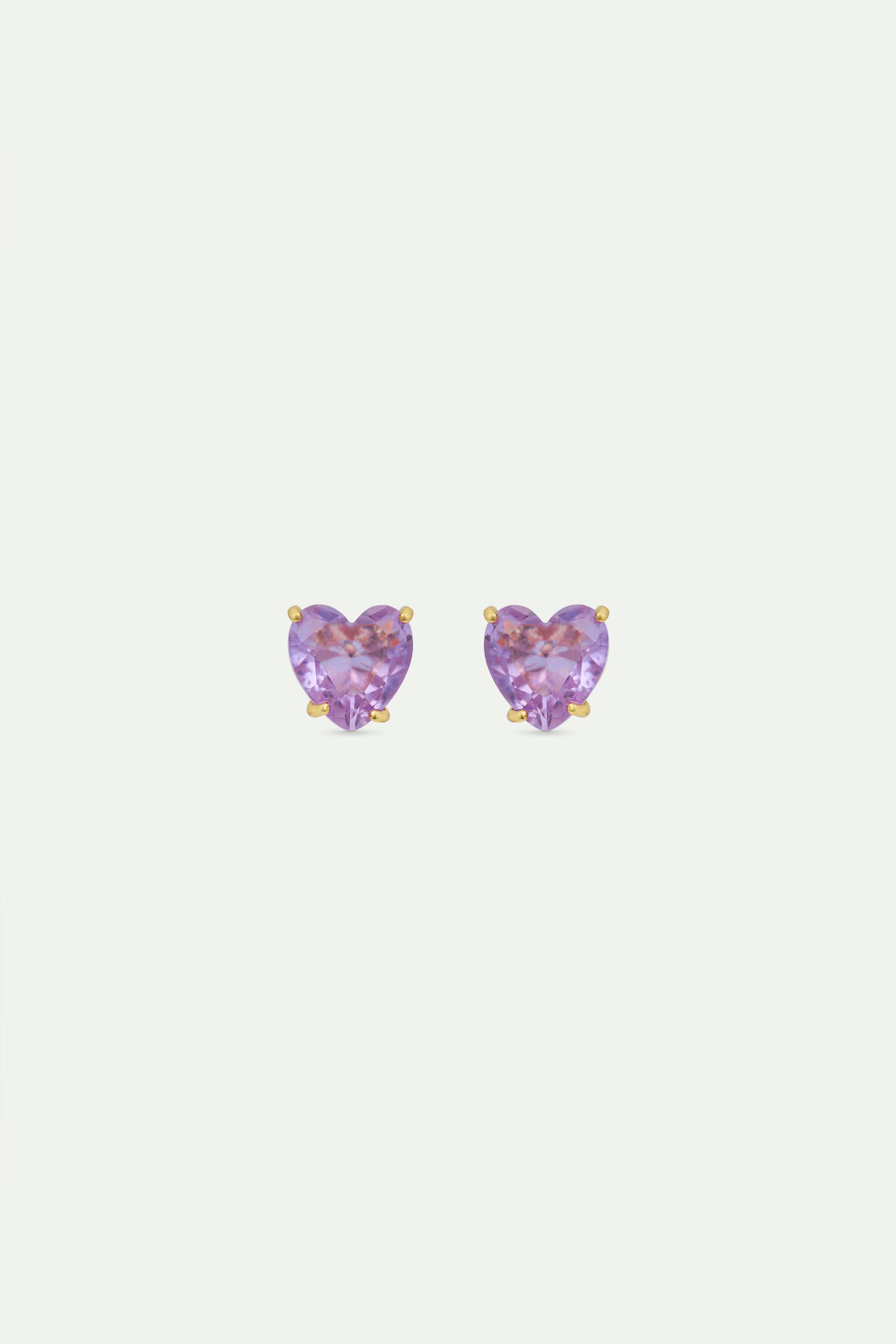 Lavender Diamantine heart-shaped stone earrings