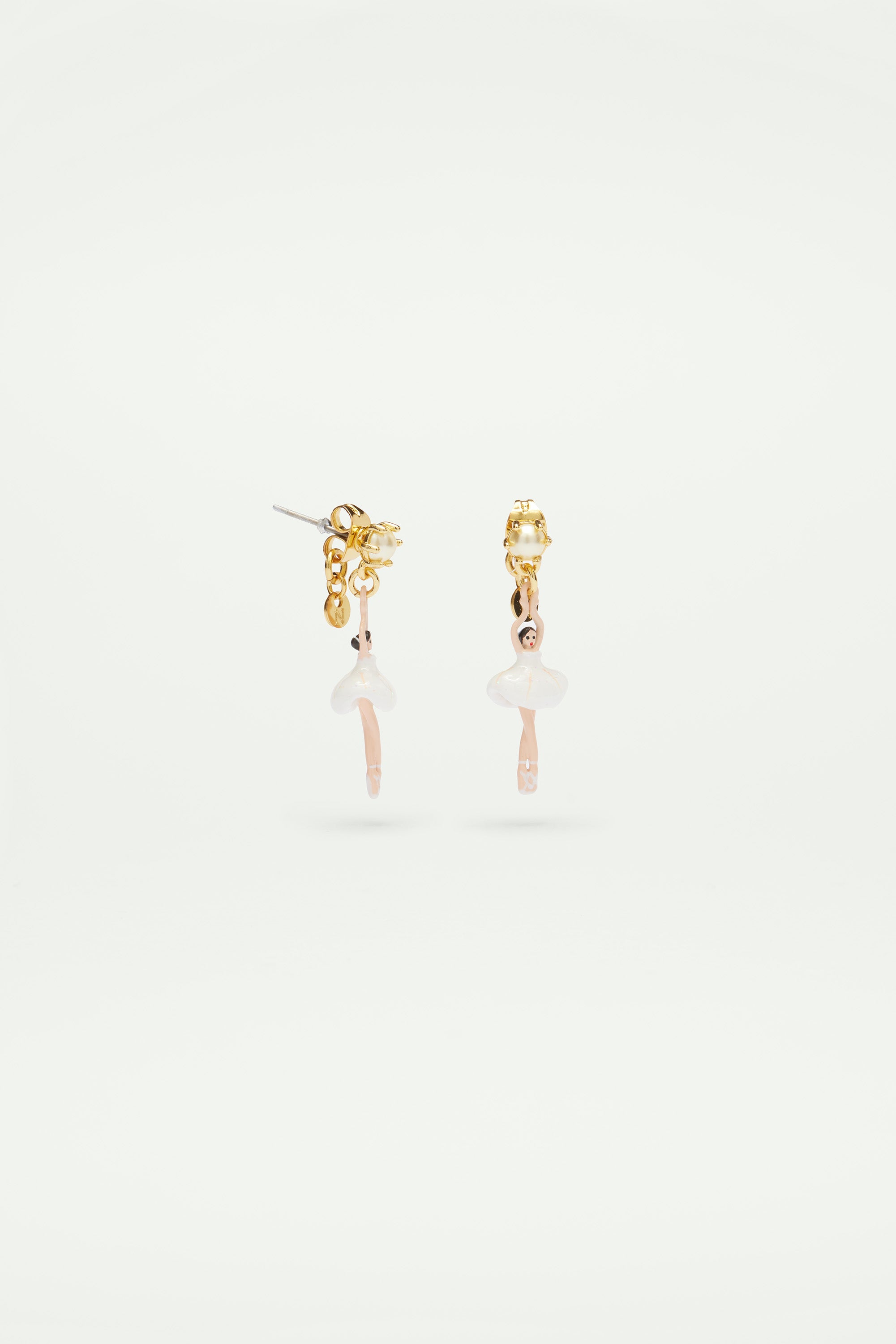 Earrings featuring mini ballerina in a white tutu