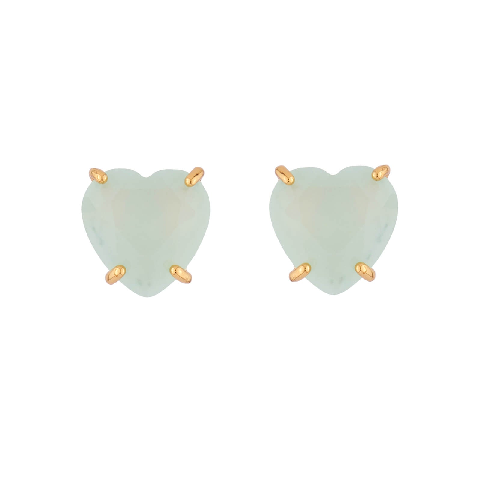 Green Heart Stone La Diamantine Stud Earrings