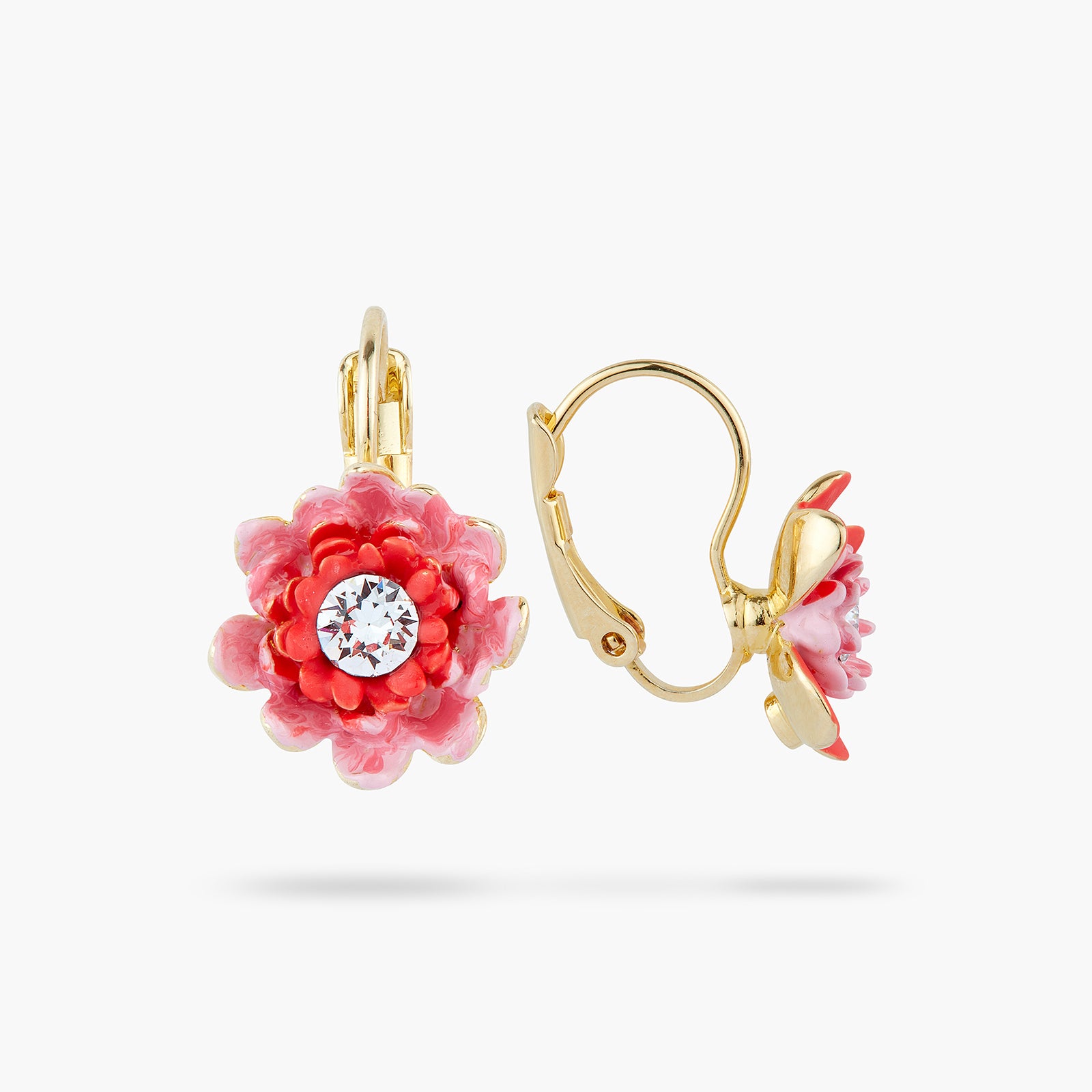 Anemone and gerbera sleeper earrings