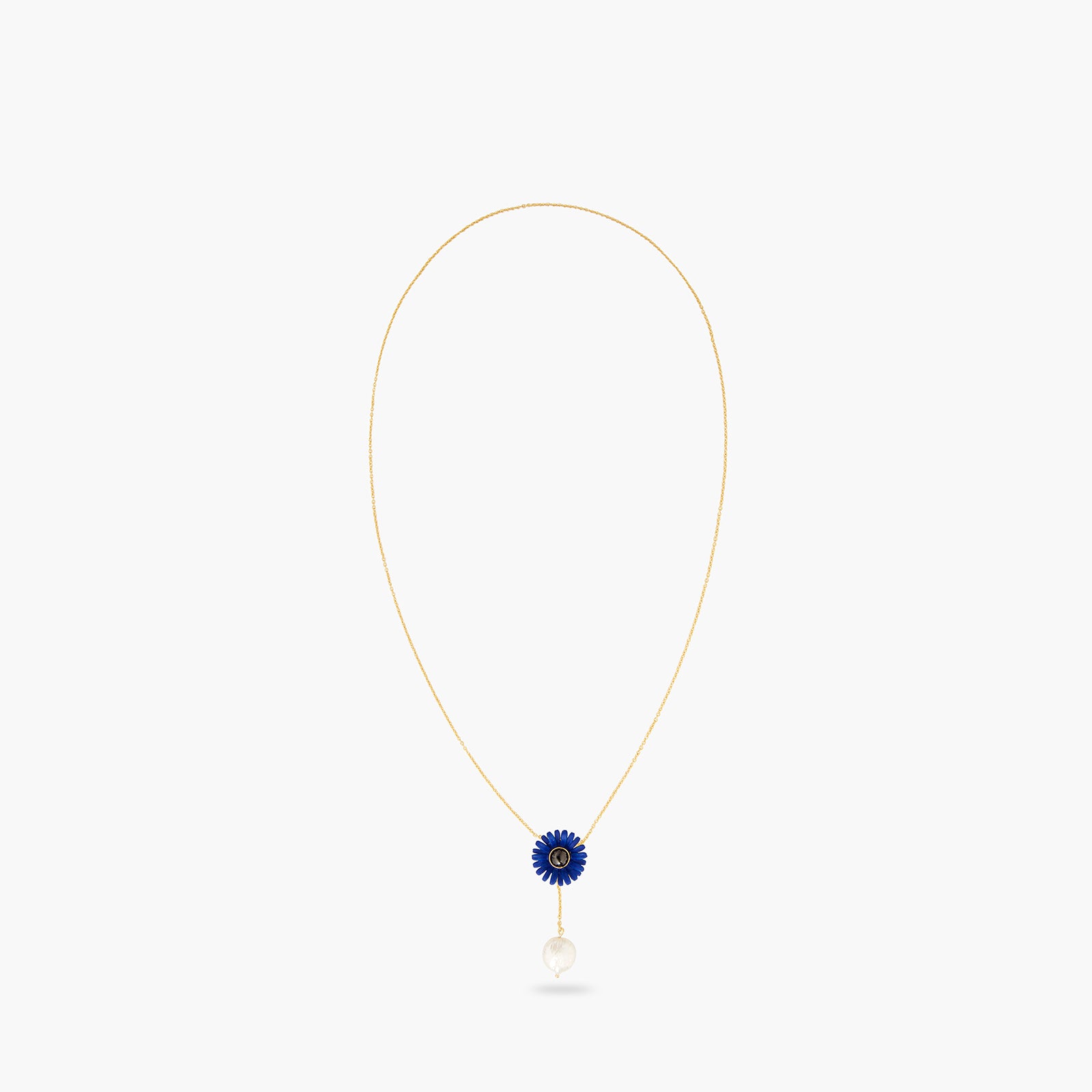 Cobalt blue gerbera pendant necklace