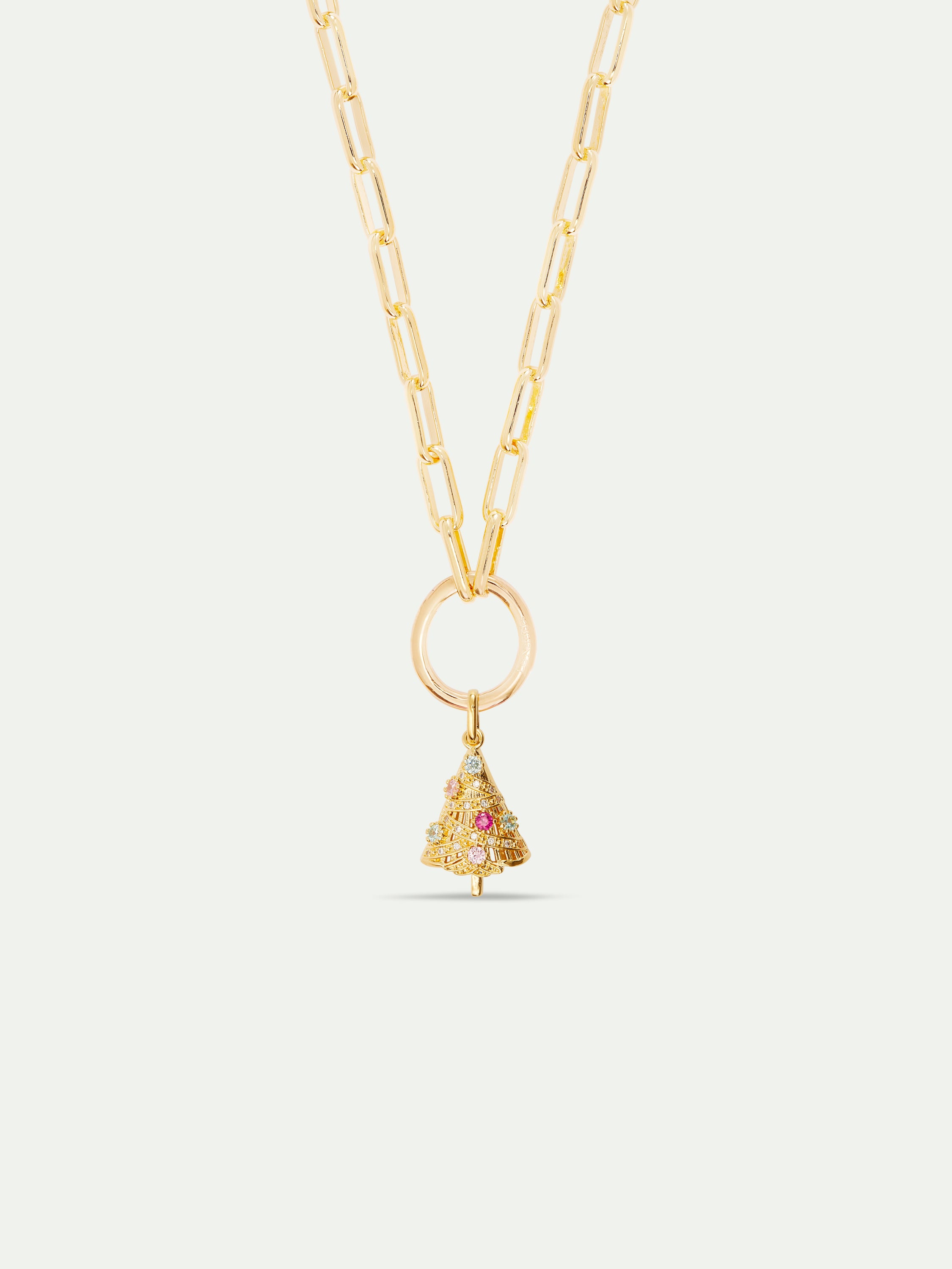 Golden christmas tree pendant