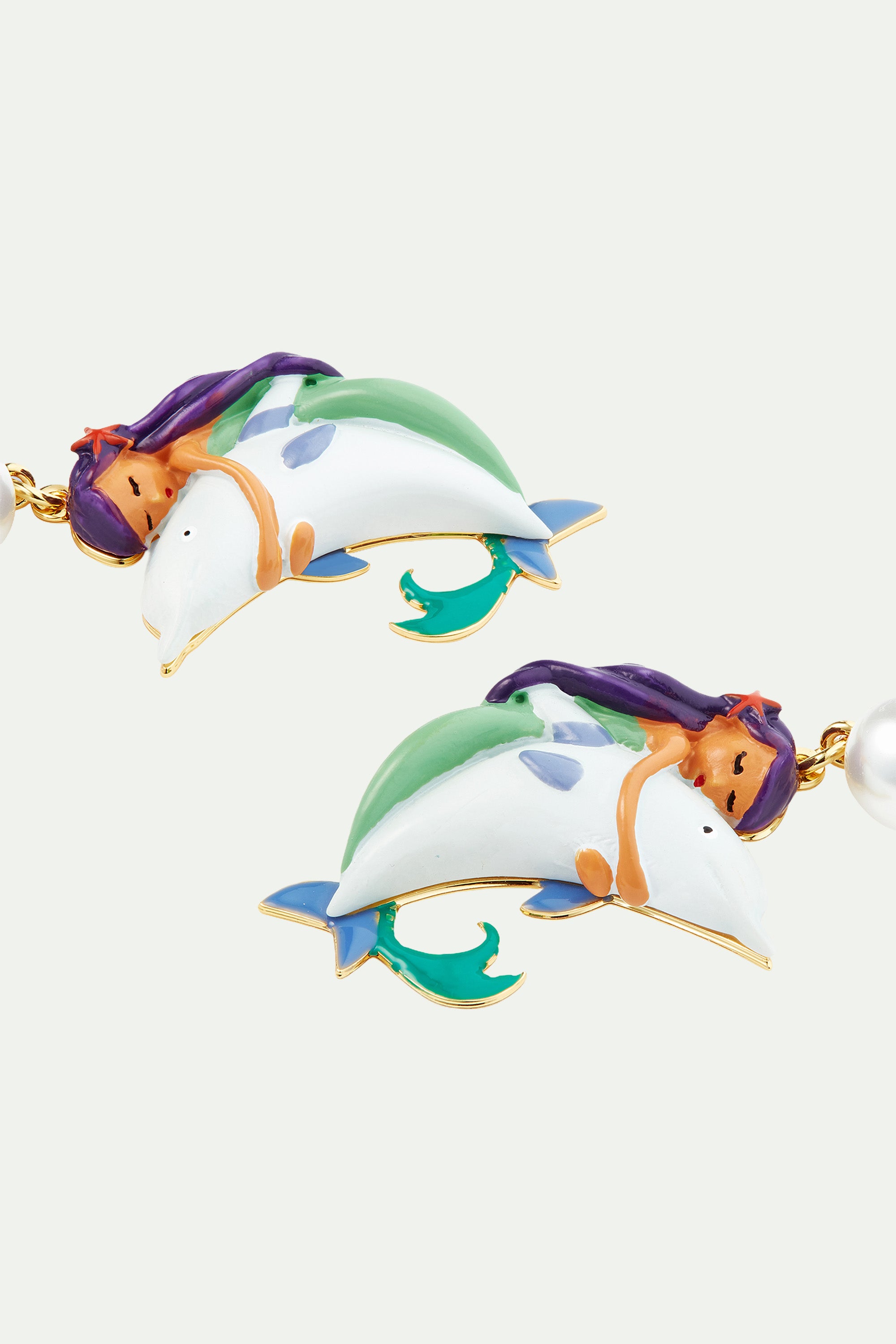 Mermaid and dolphin earrings