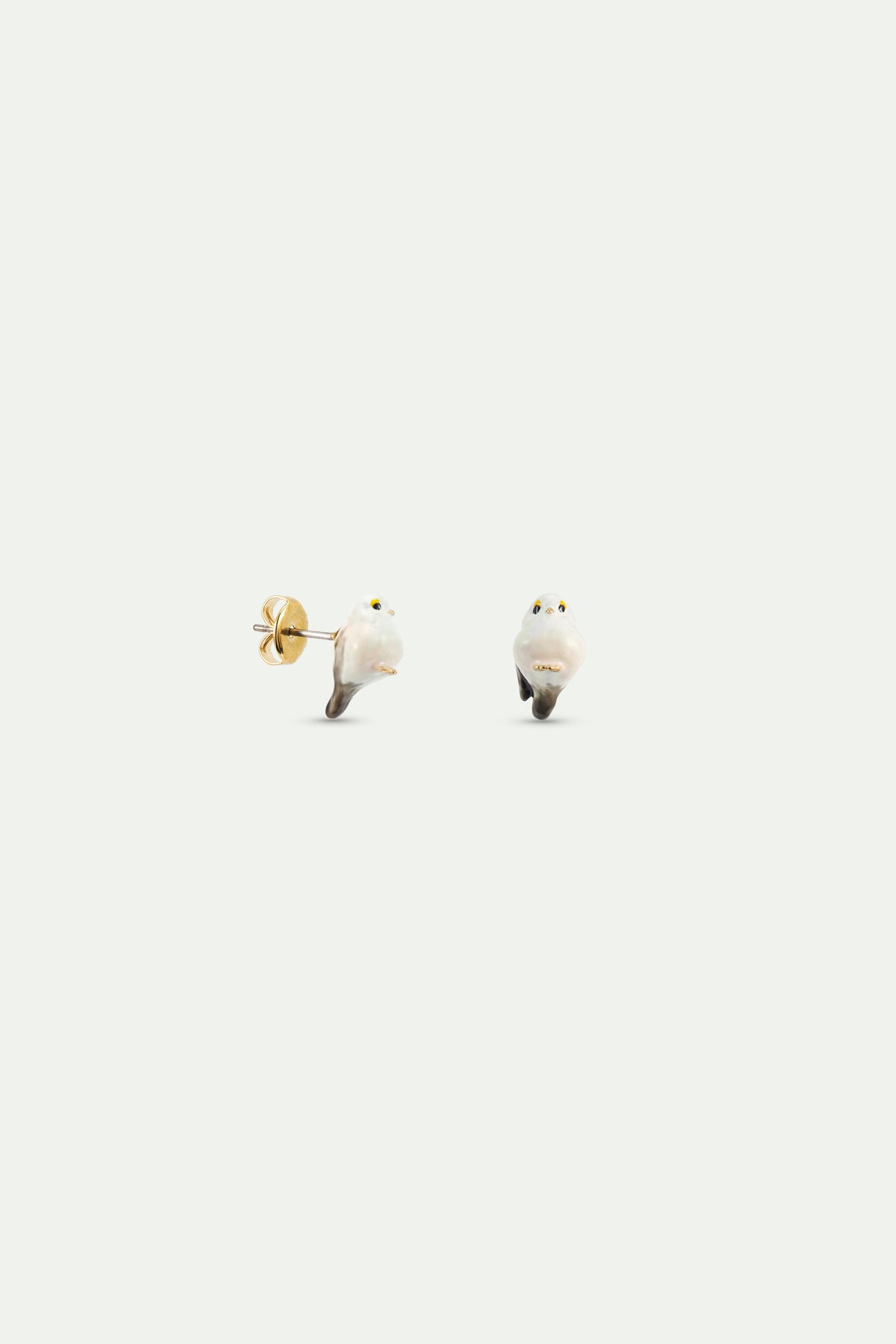 Pendientes bolitas herrerillo blanco