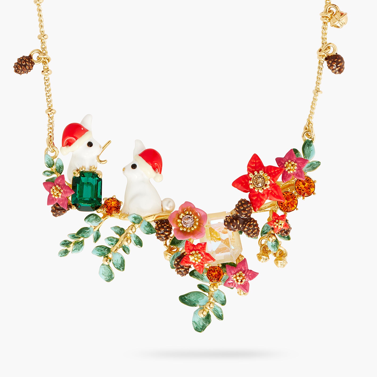 Enchanted christmas rabbit statement necklace