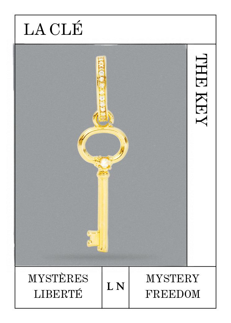 Golden key pendant, Mystery and Freedom