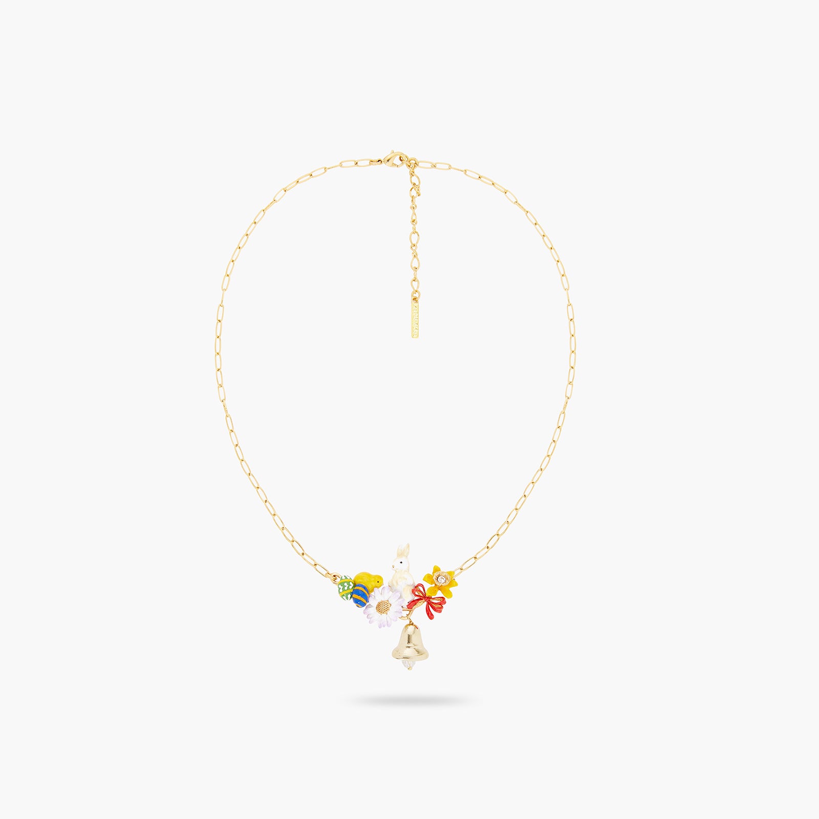 Easter chick and rabbit thin necklace