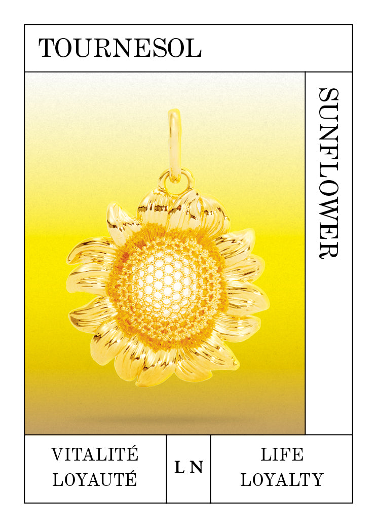 Golden sunflower pendant, Life and Loyalty