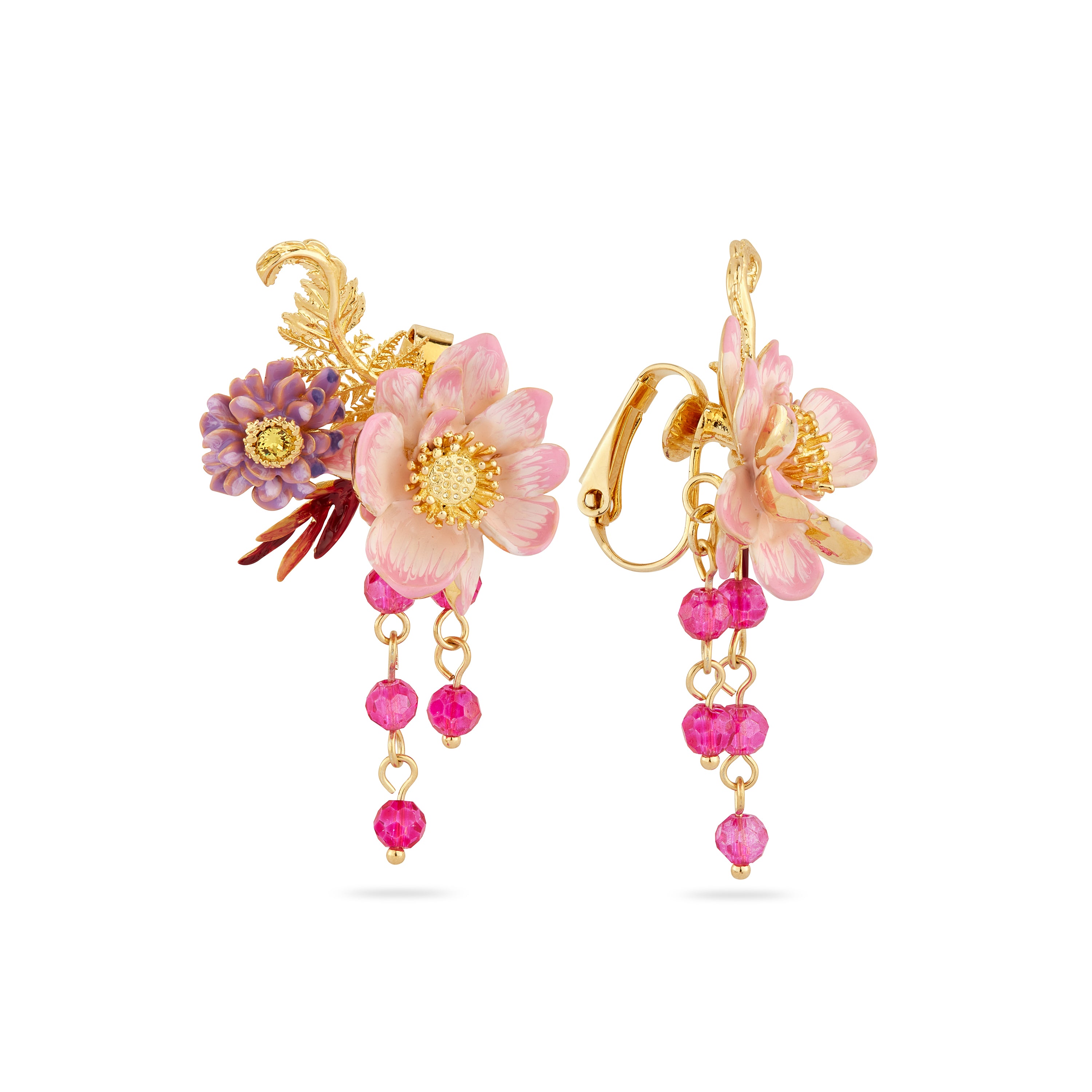 Pendientes bolitas Flores de loto y Aster 