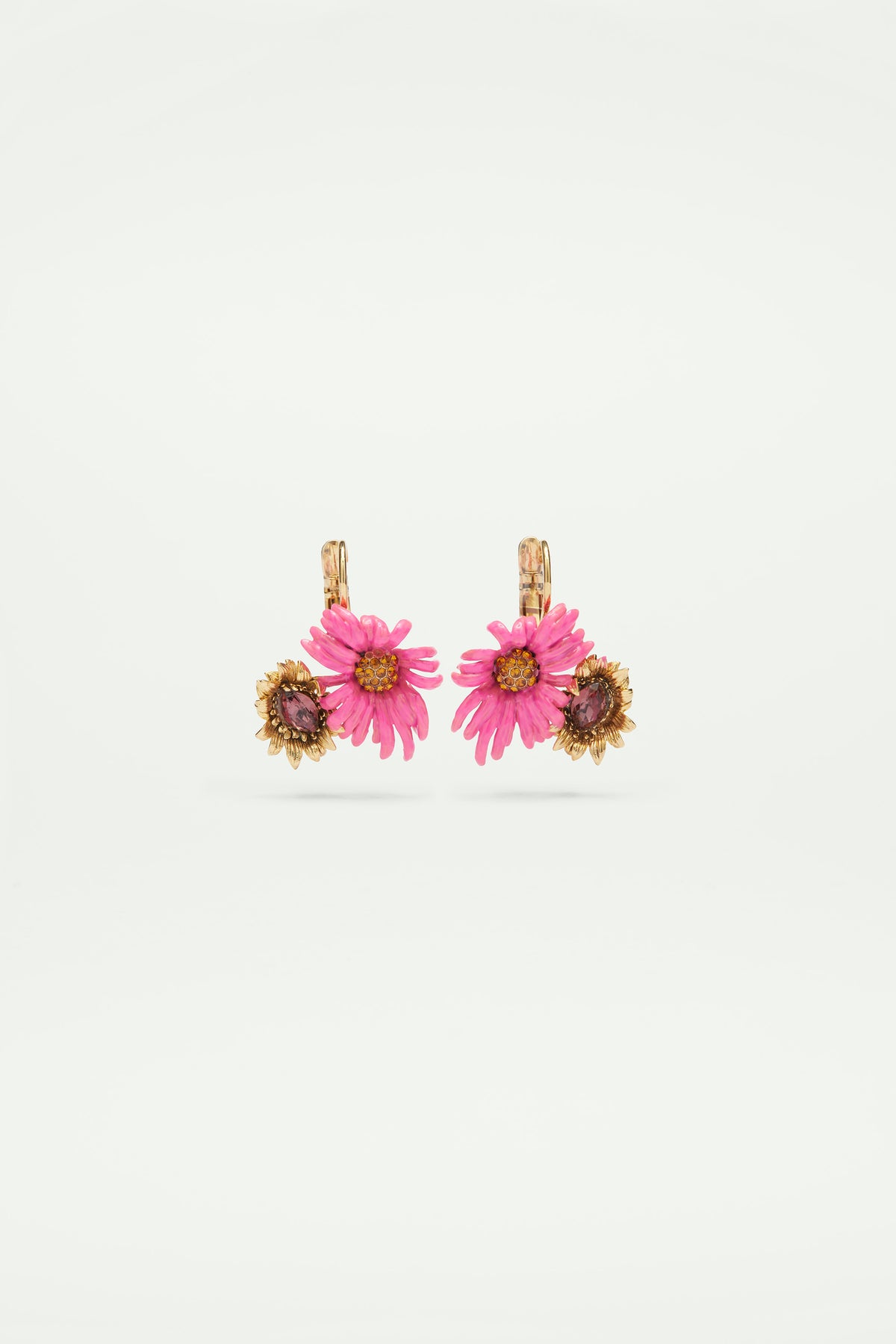 Purple coneflower sleeper earrings