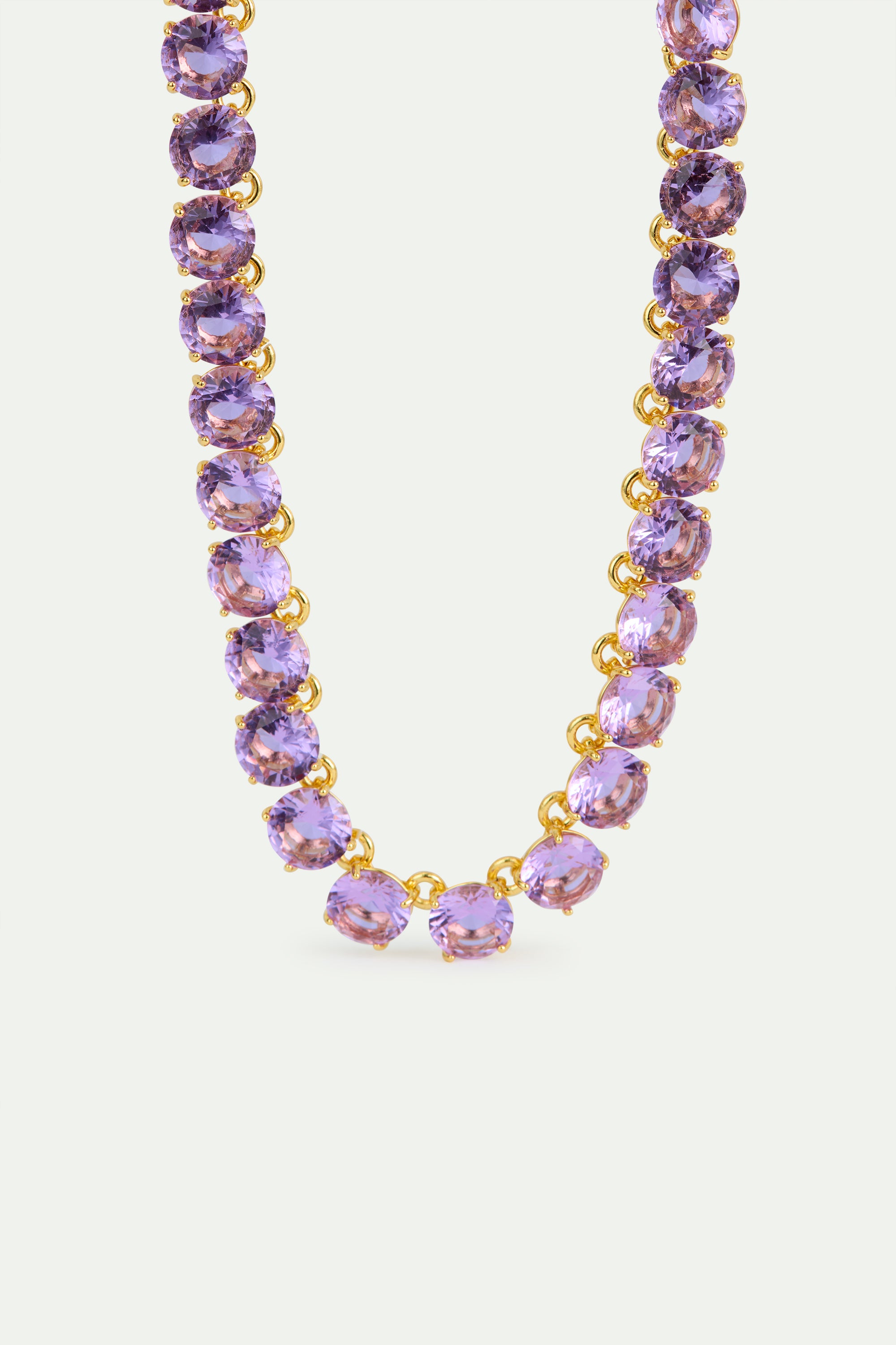 Lavender Diamantine round stone chocker necklace